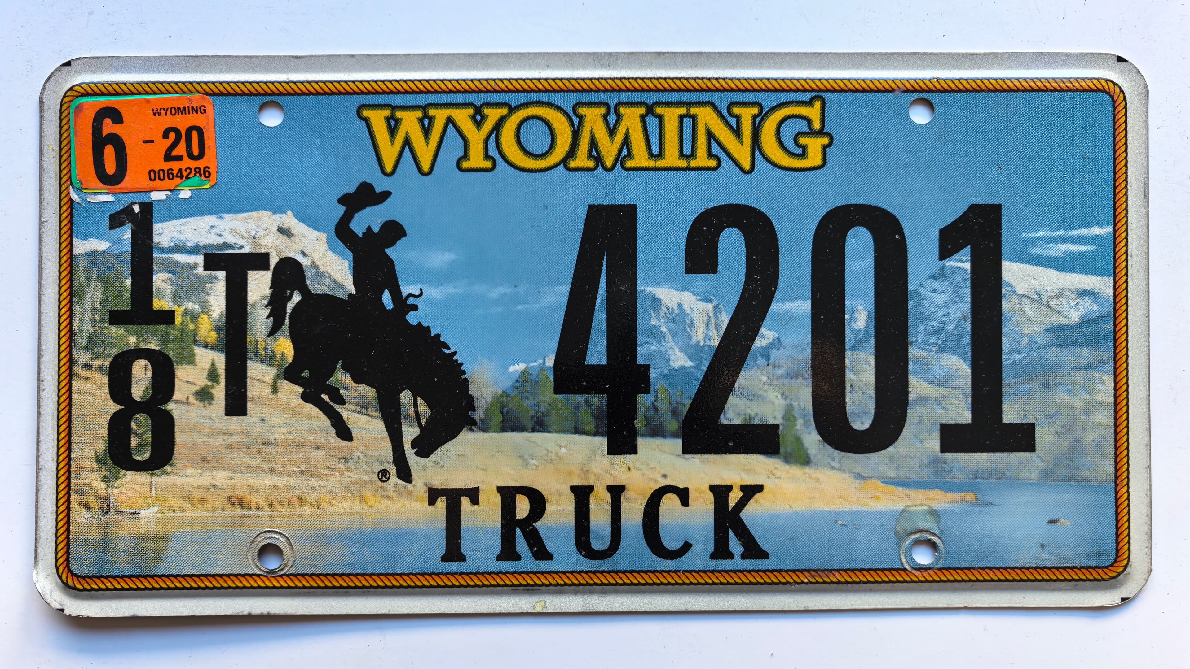 USA Kennzeichen - Wyoming - T 4201, view 1