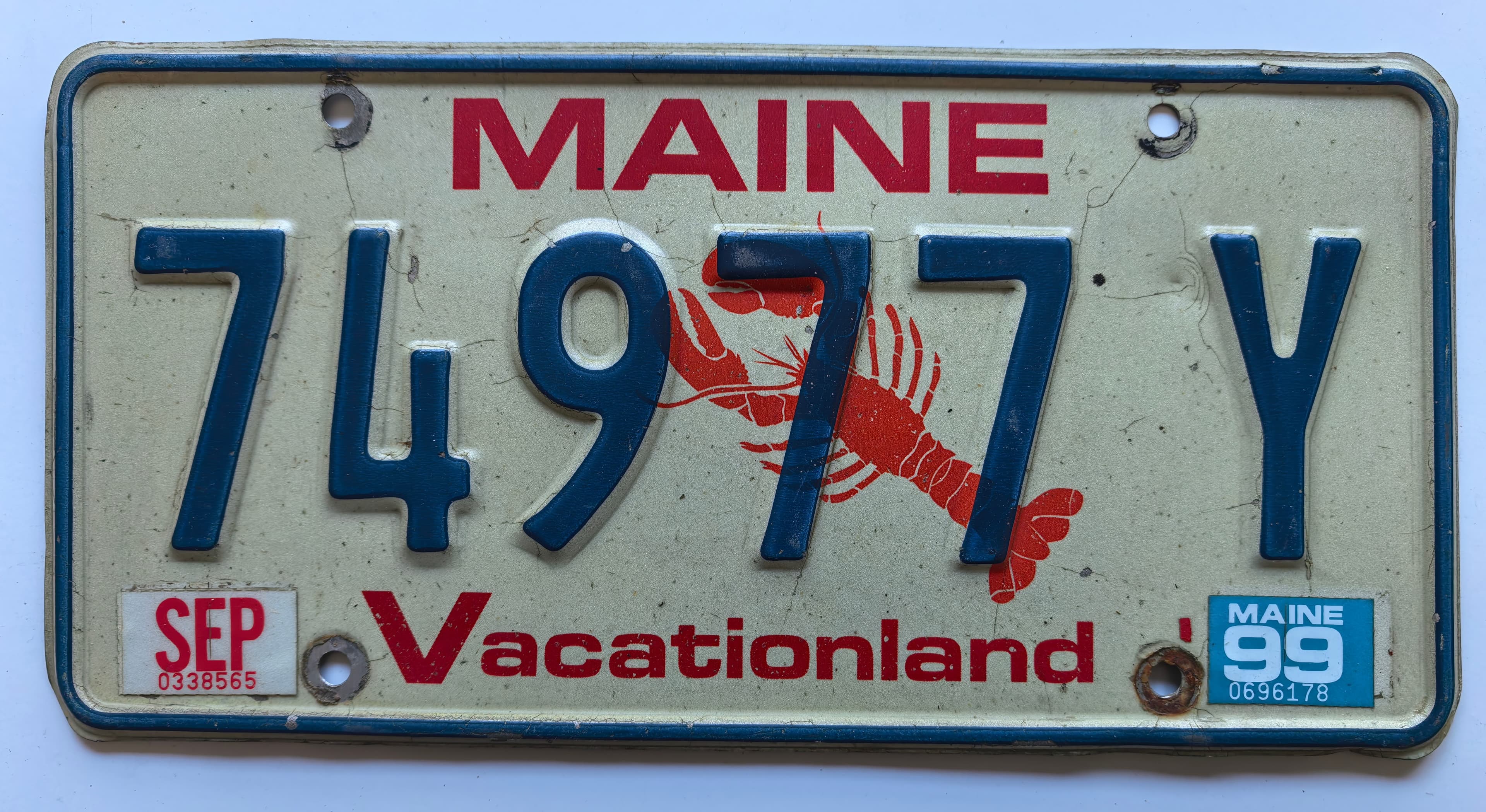 USA Kennzeichen - Maine - 74977 Y, view 1