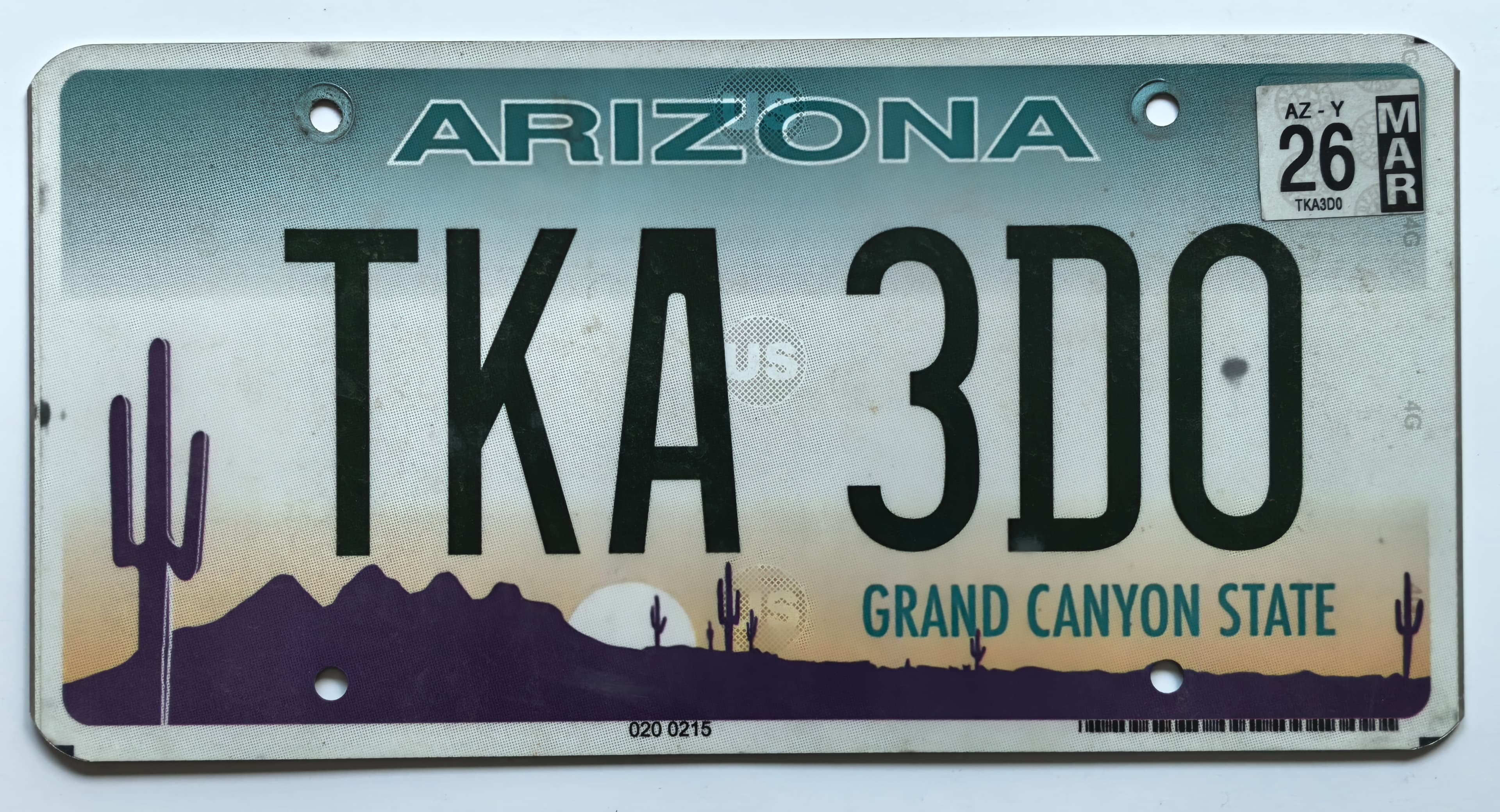 USA Kennzeichen - Arizona - TKA 3D0, view 1