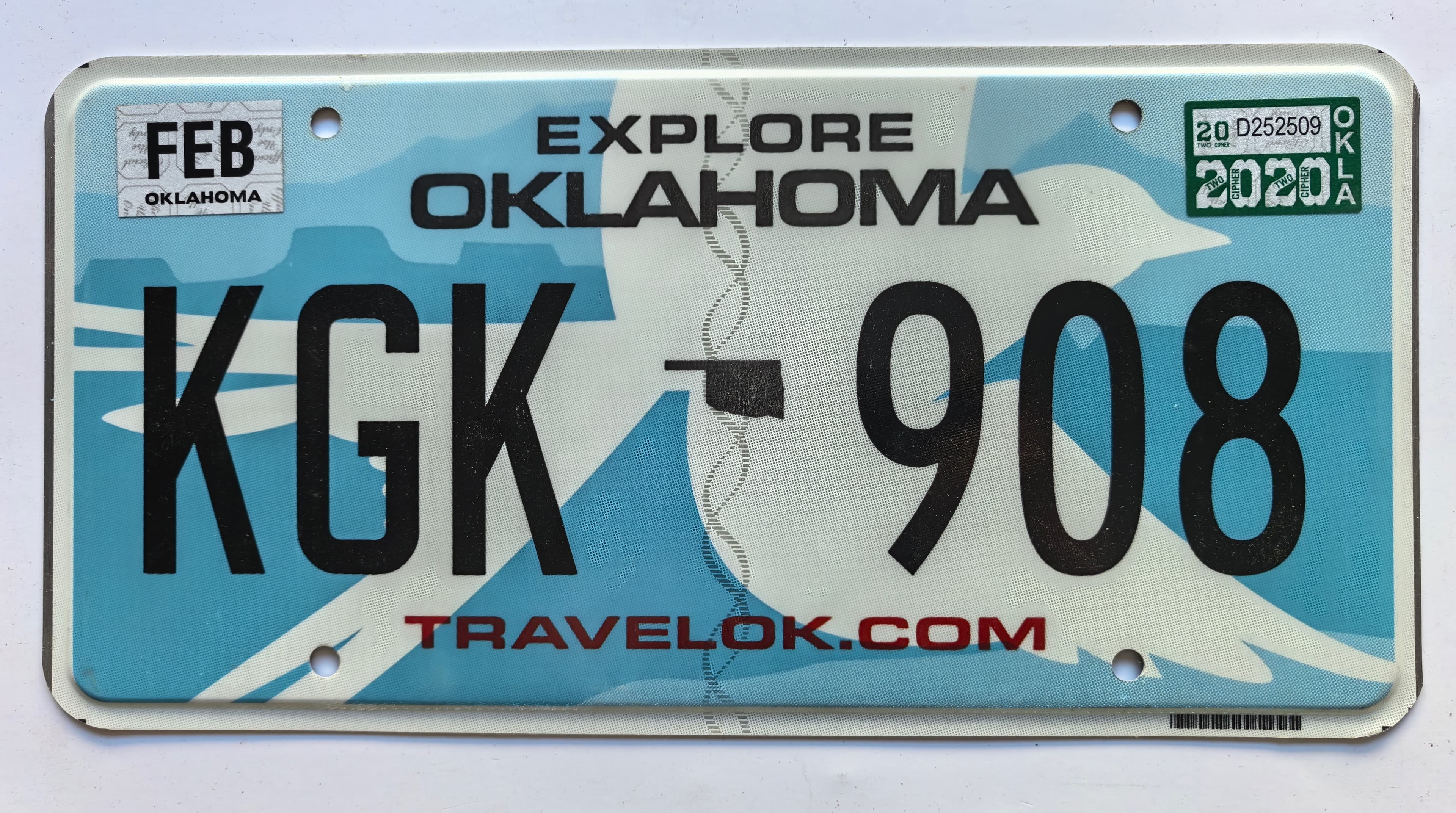 USA Kennzeichen - Oklahoma - KGK-908, view 1