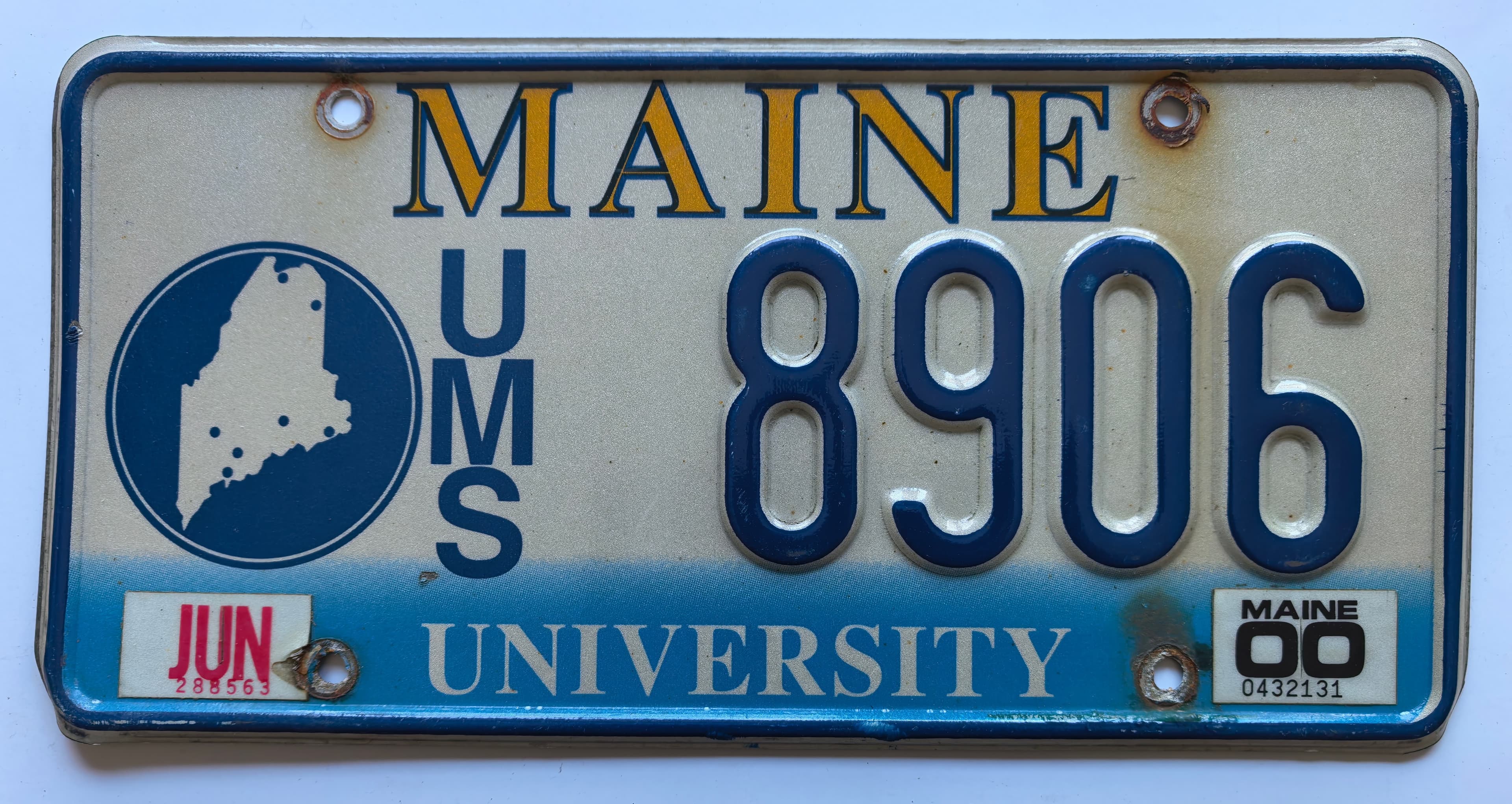 USA Kennzeichen - Maine - UMS 8906, view 1