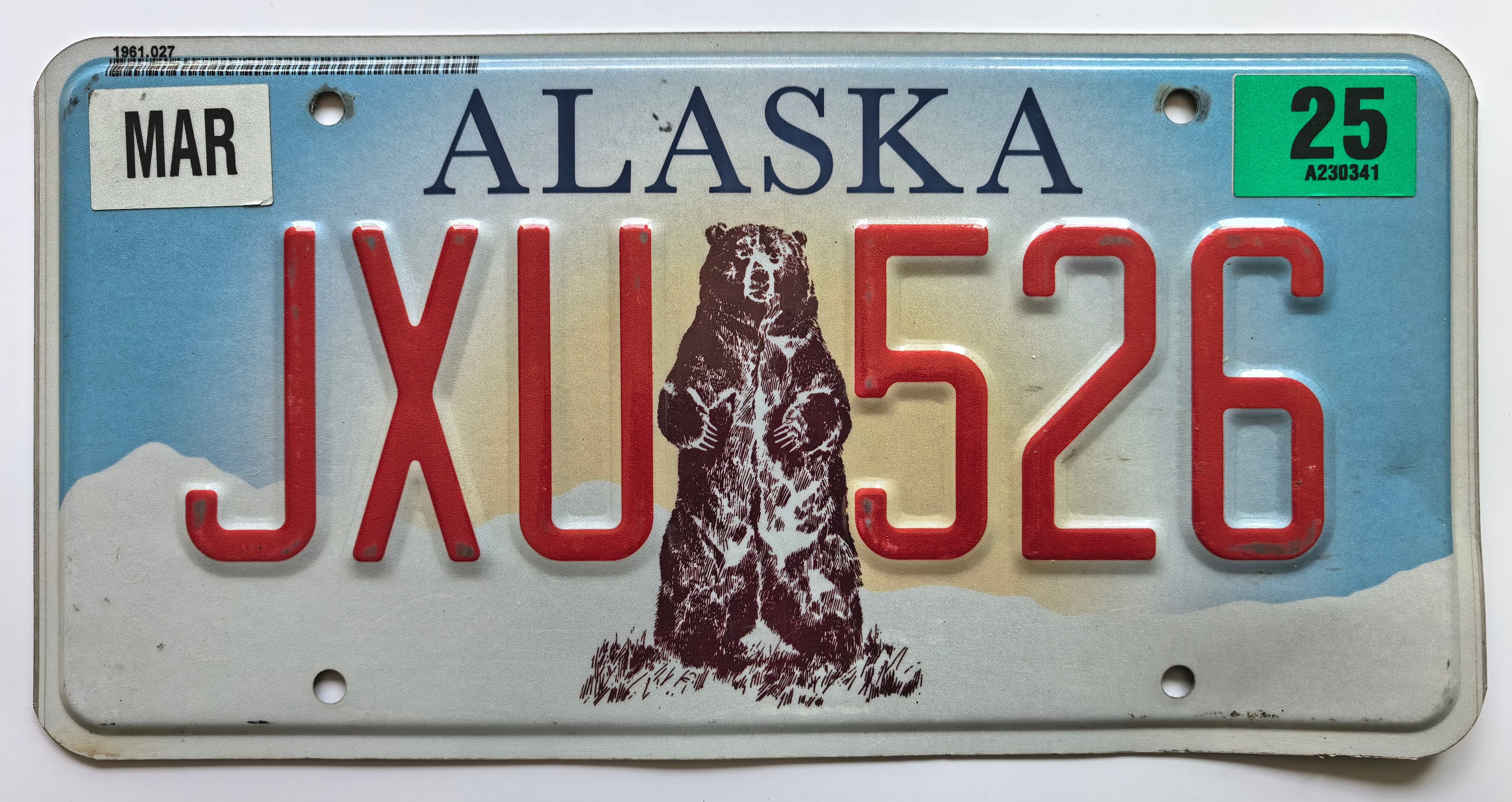 USA Kennzeichen - Alaska - JXU 526, view 1
