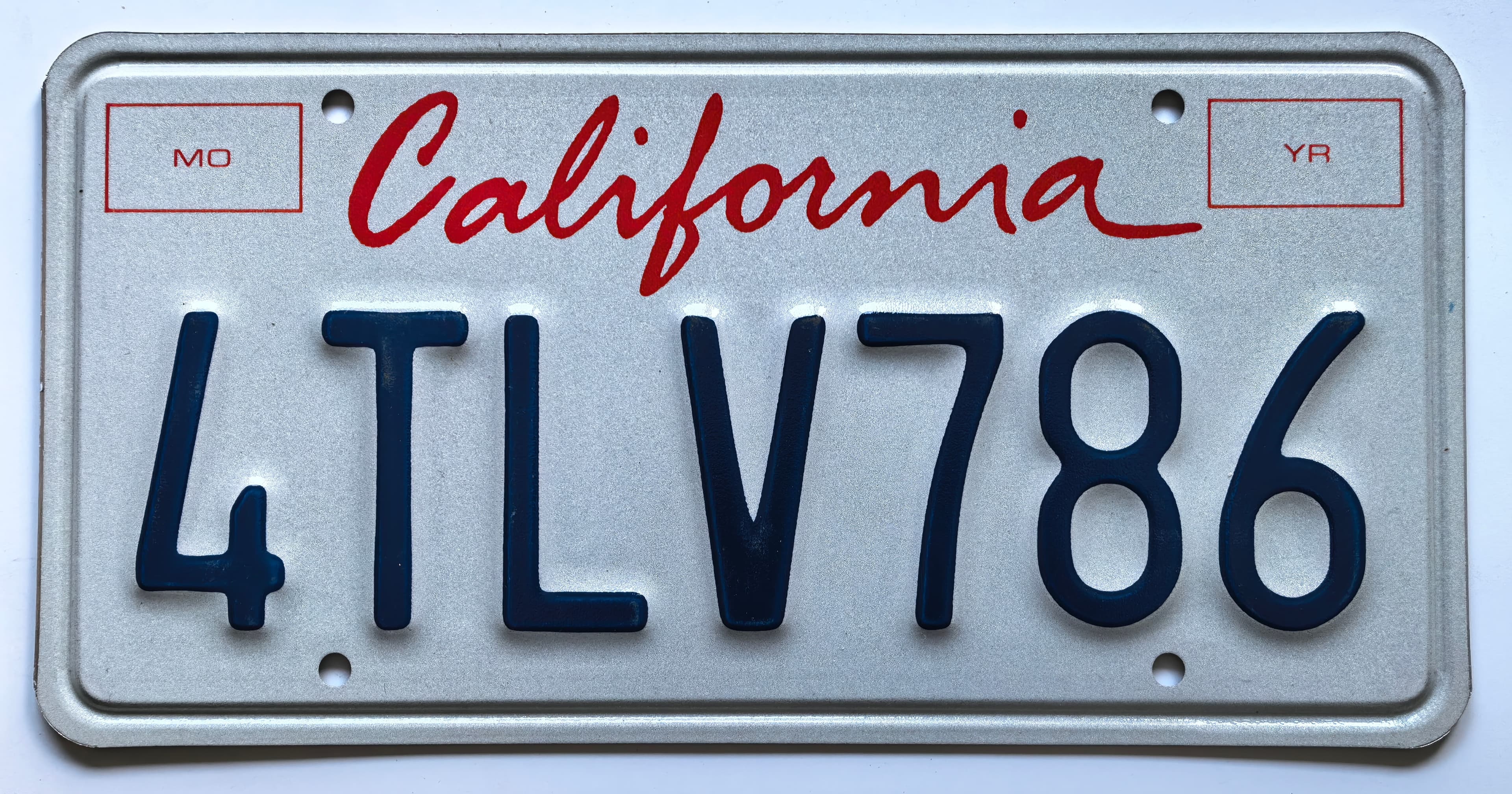 USA Kennzeichen - California - 4TLV786, view 1