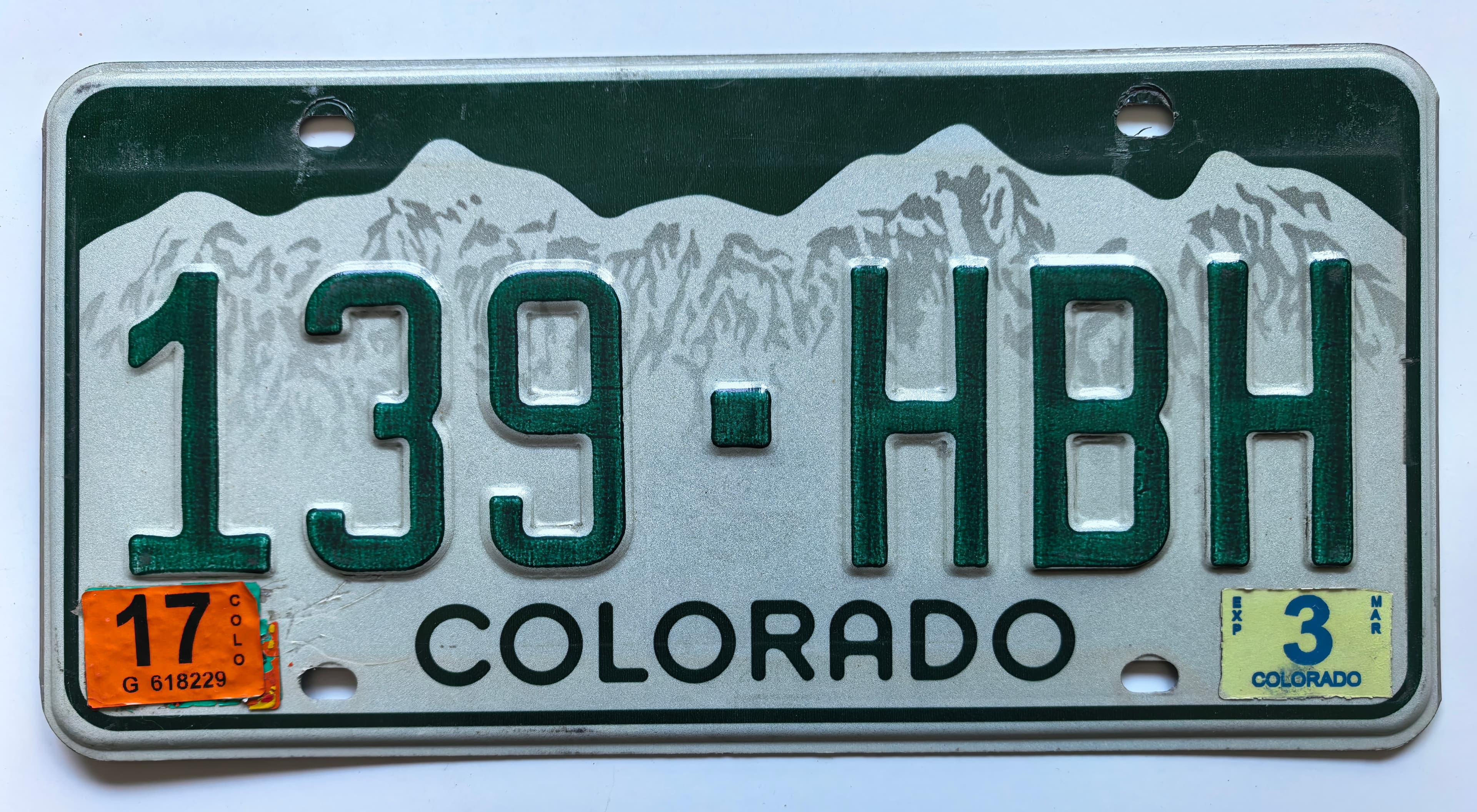 USA Kennzeichen - Colorado - 139-HBH, view 1