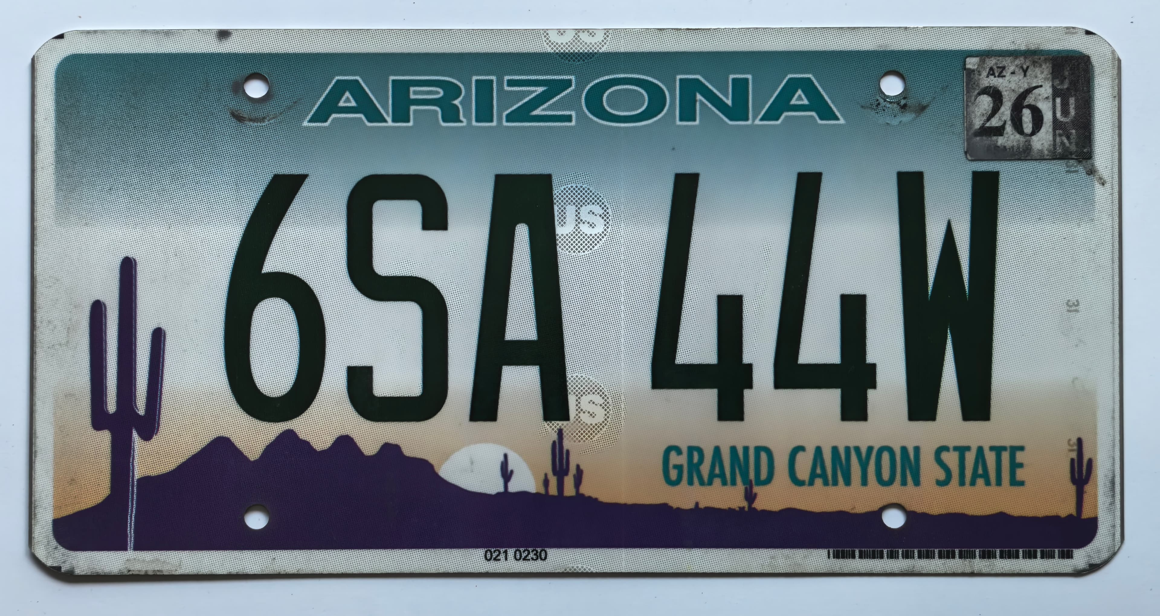 USA Kennzeichen - Arizona - 6SA 44W, view 1