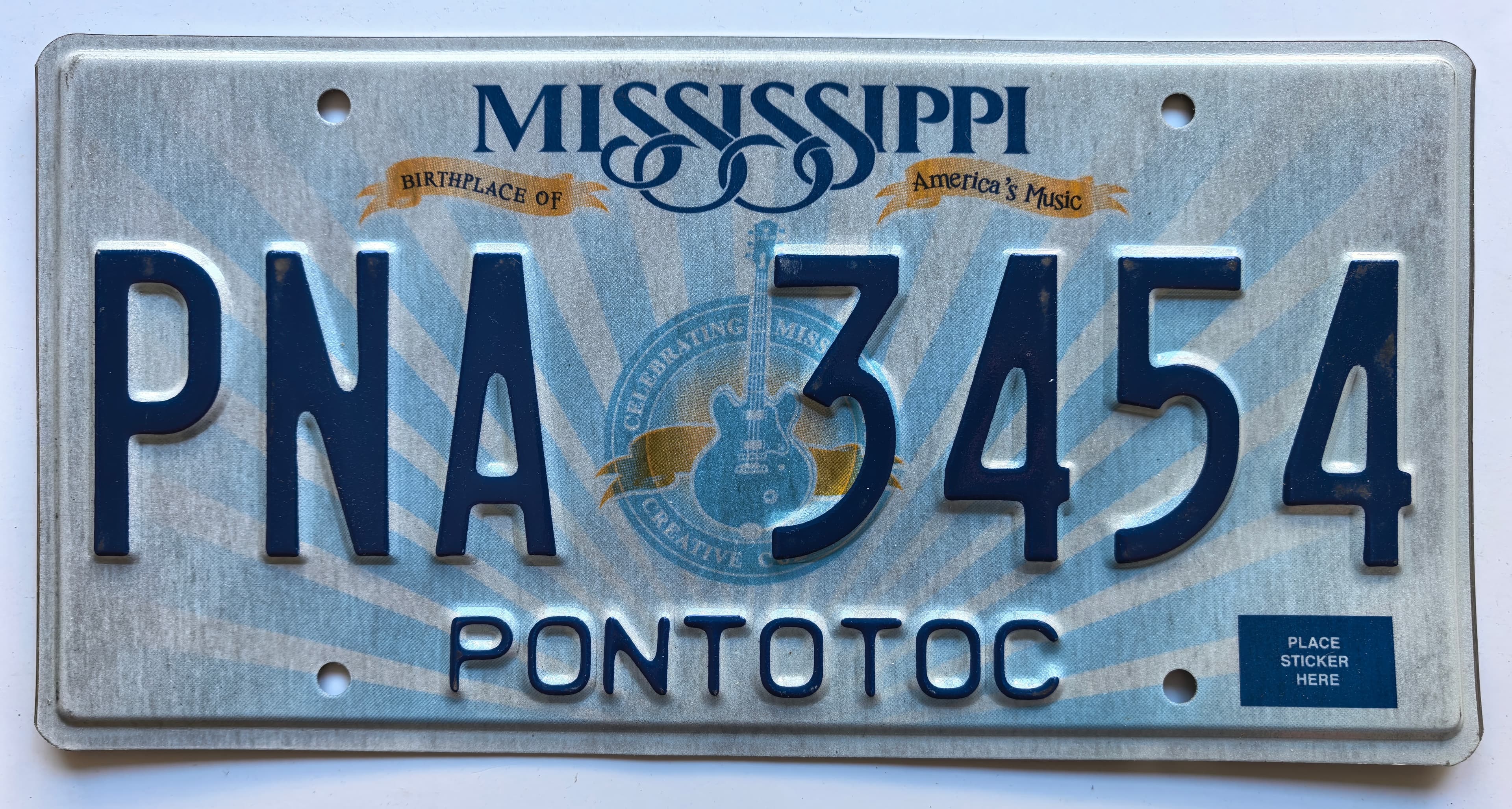 USA Kennzeichen - Mississippi - PNA 3454, view 1