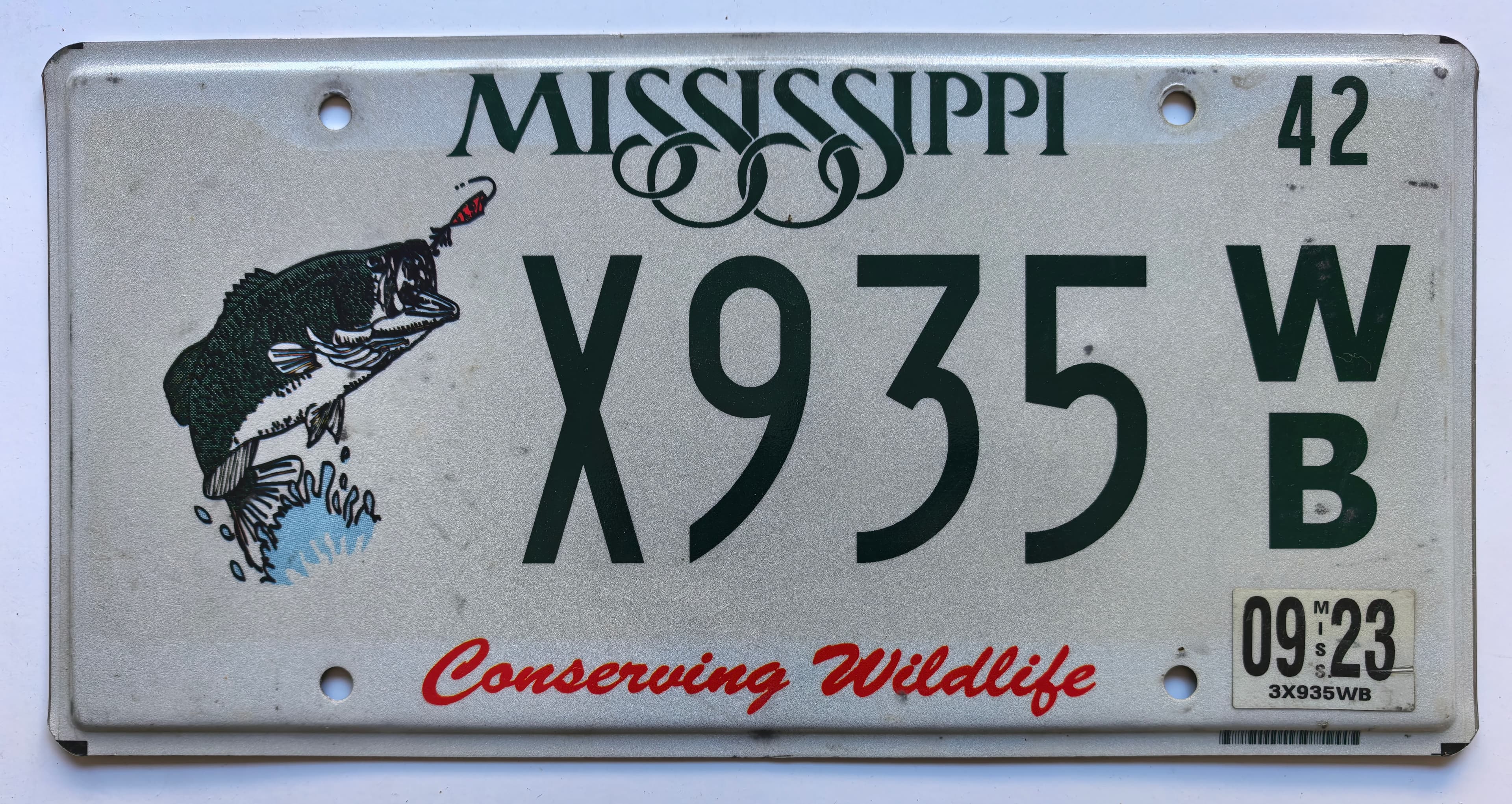 USA Kennzeichen - Mississippi - X935 WB, view 1