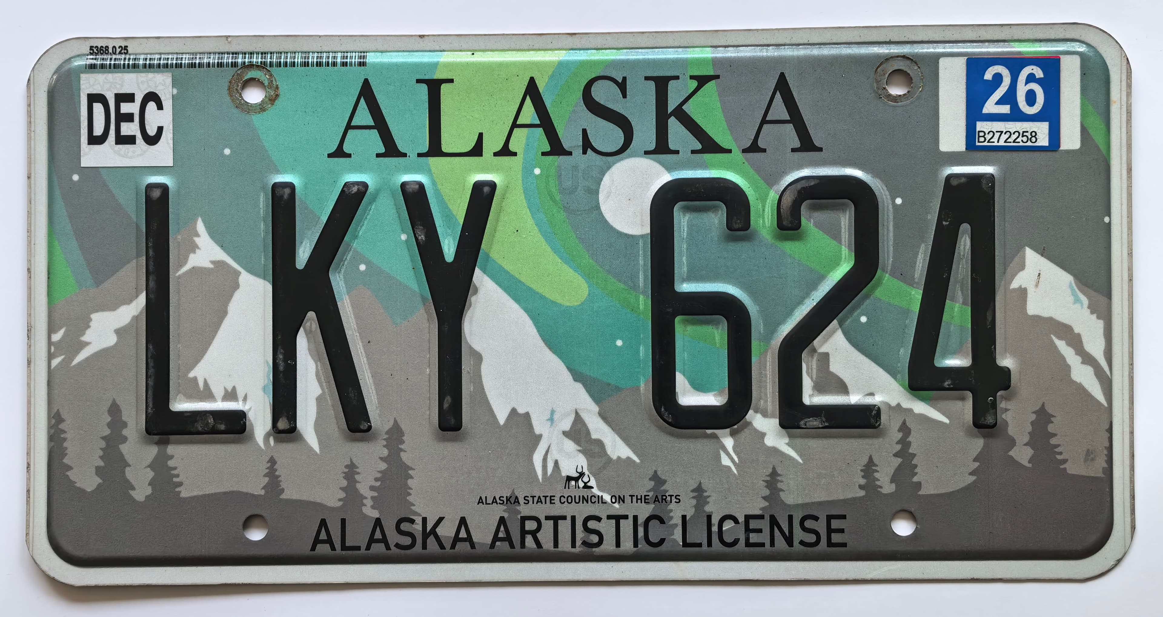 USA Kennzeichen - Alaska - LKY 624, view 1