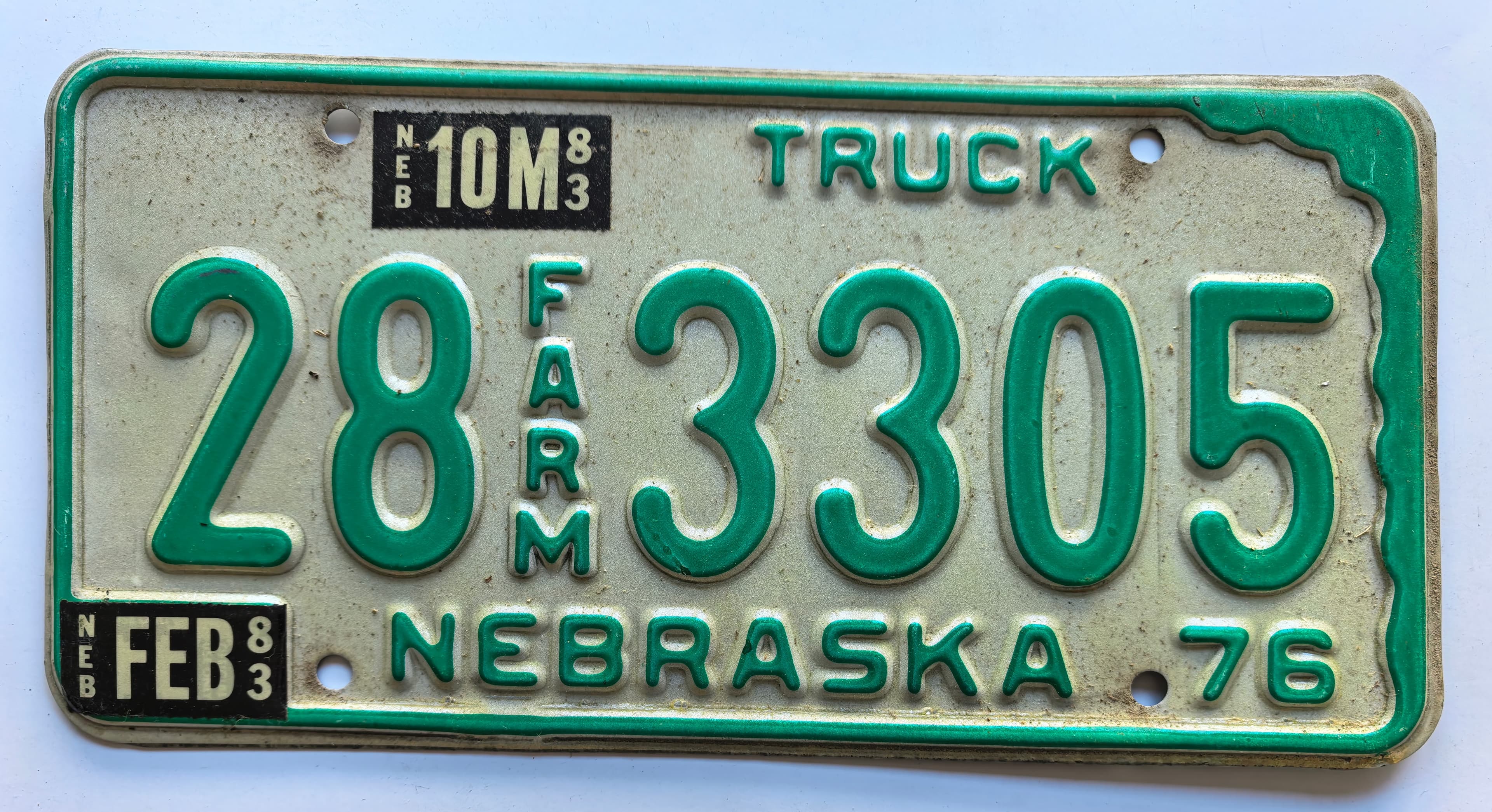 USA Kennzeichen - Nebraska - 28 FARM 3305, view 1