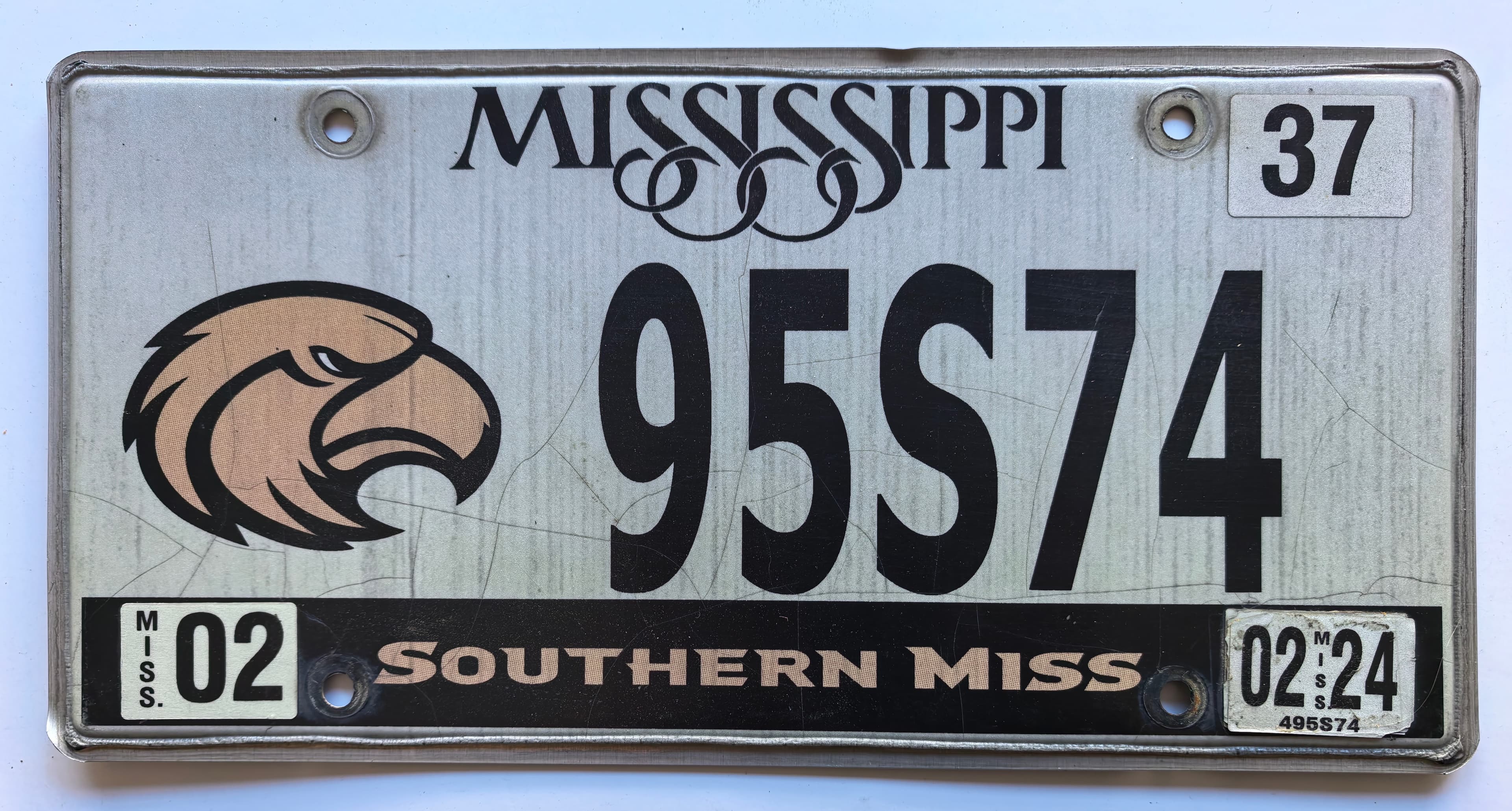 US-Autokennzeichen - Mississippi - 95S74, view 1