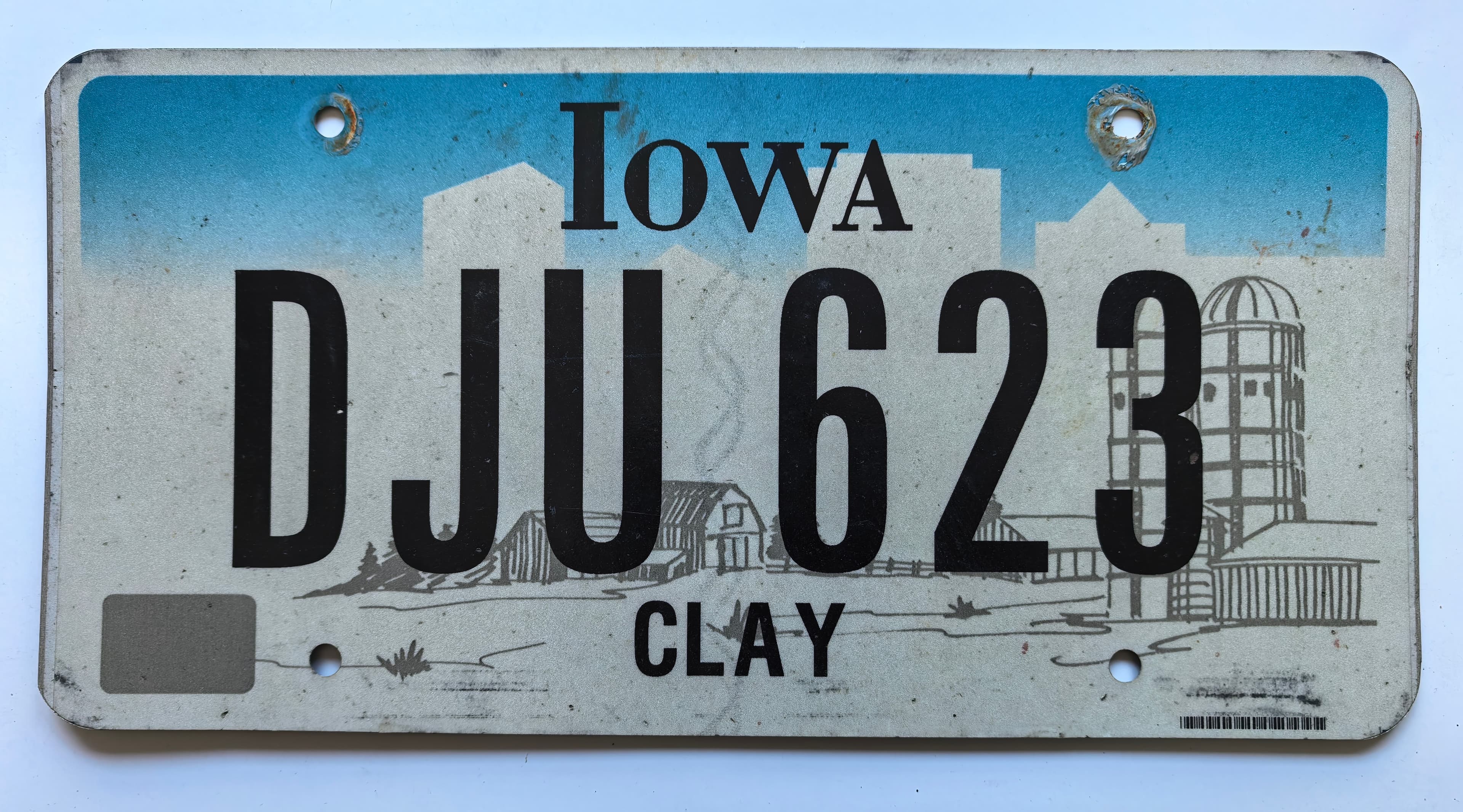 USA Kennzeichen - Iowa - DJU 623, view 1