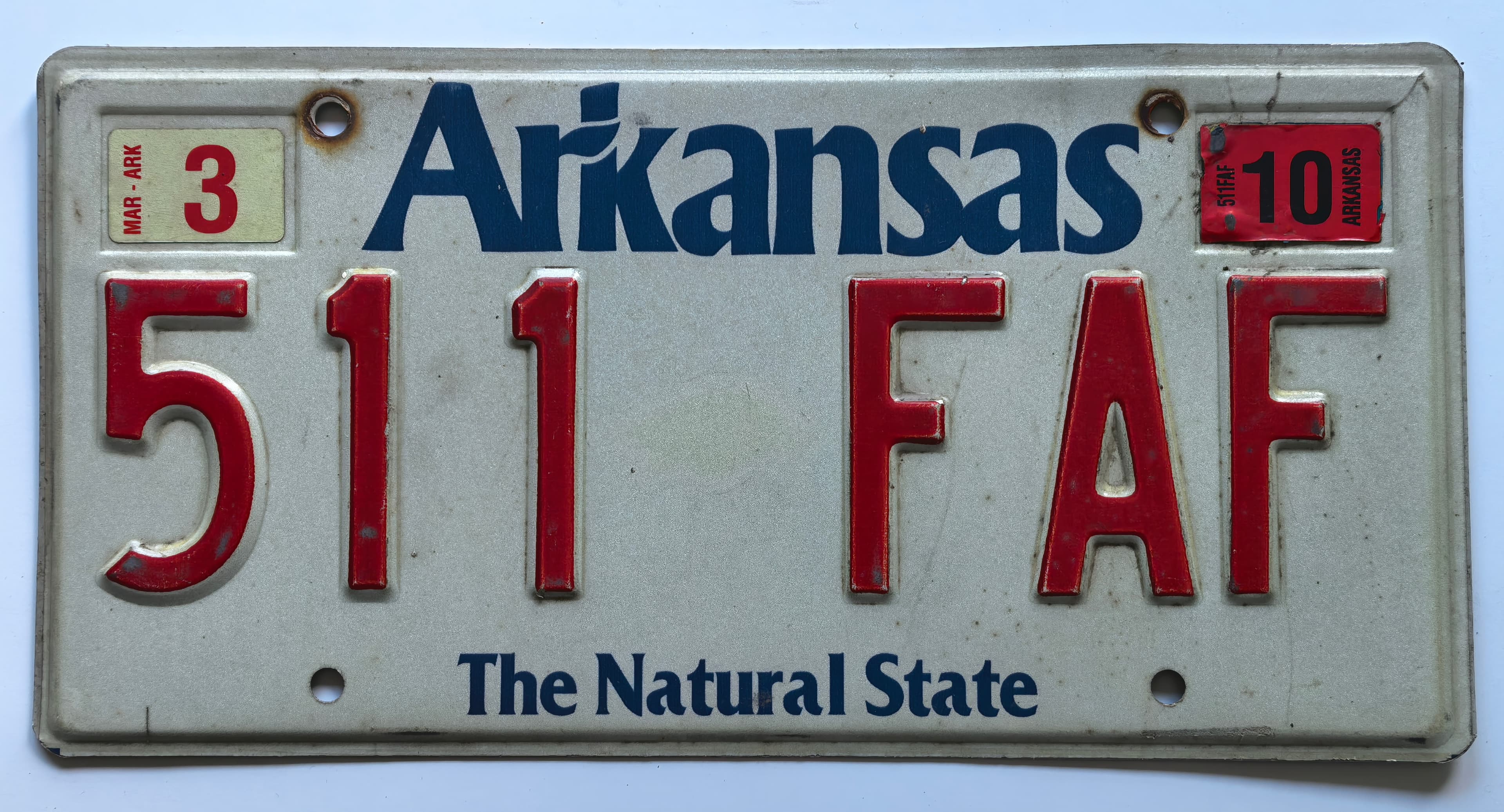 USA Kennzeichen - Arkansas - 511 FAF, view 1