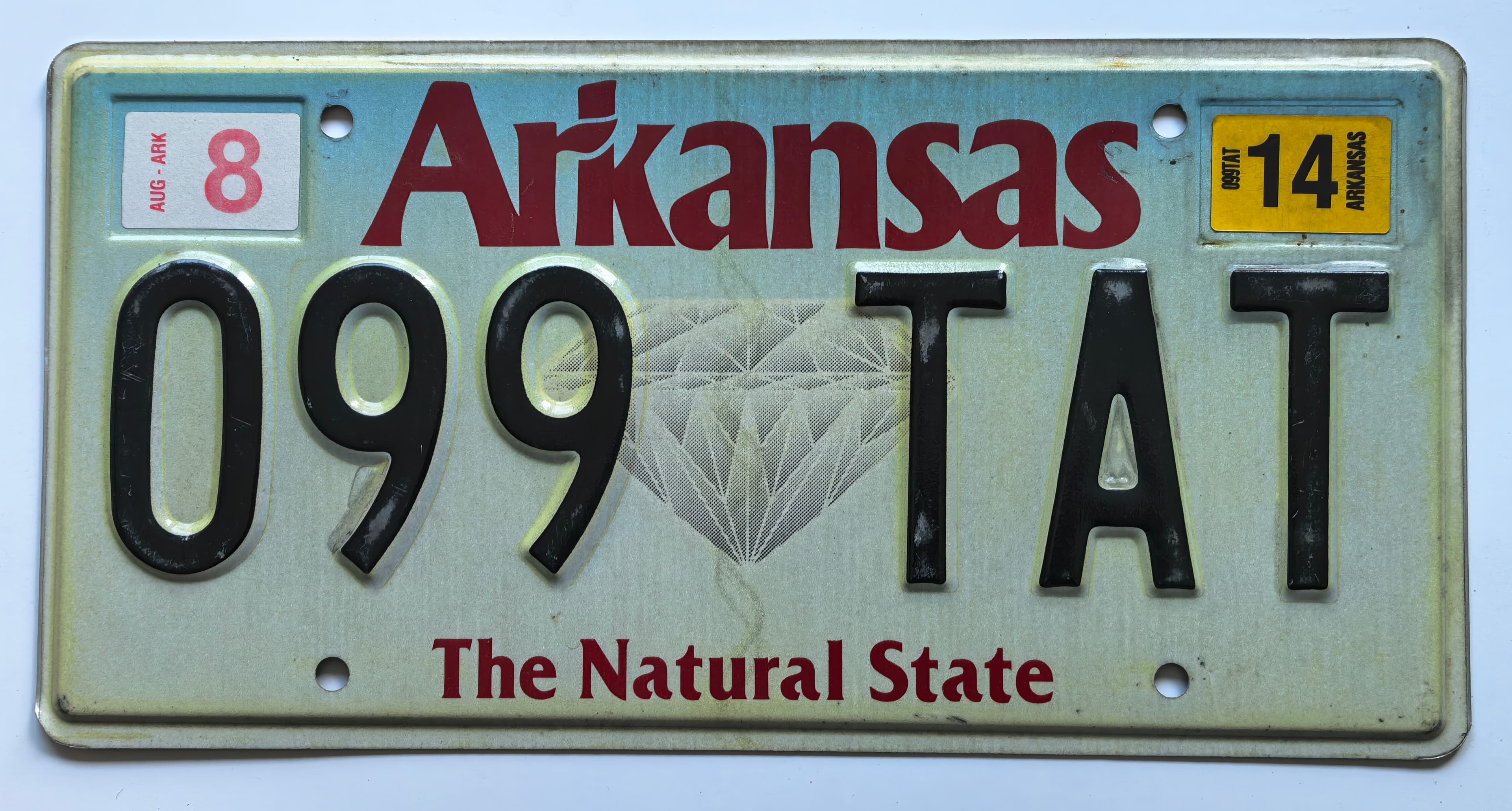 USA Kennzeichen - Arkansas - 099 TAT, view 1