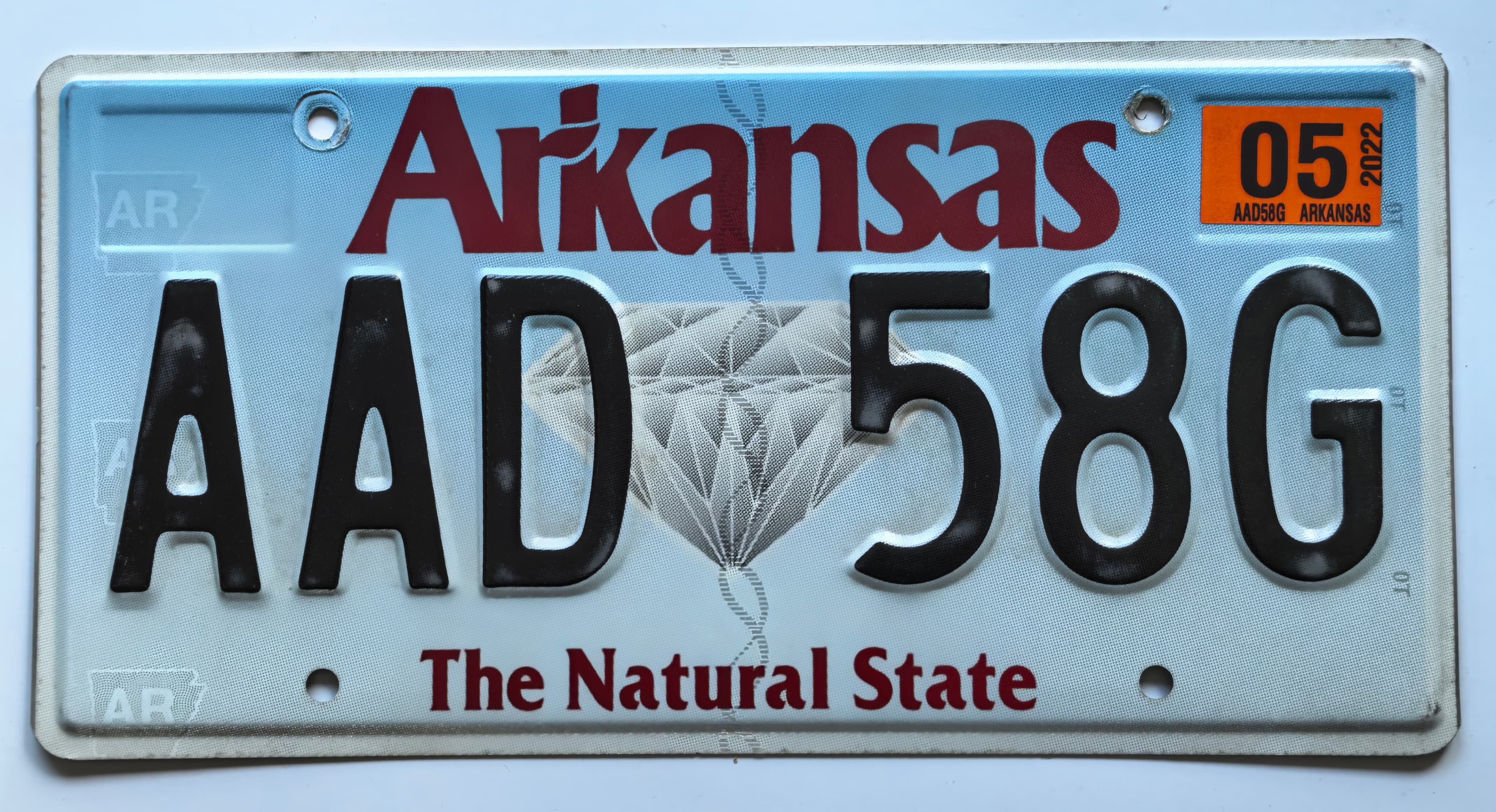 USA Kennzeichen - Arkansas - AAD 58G, view 1
