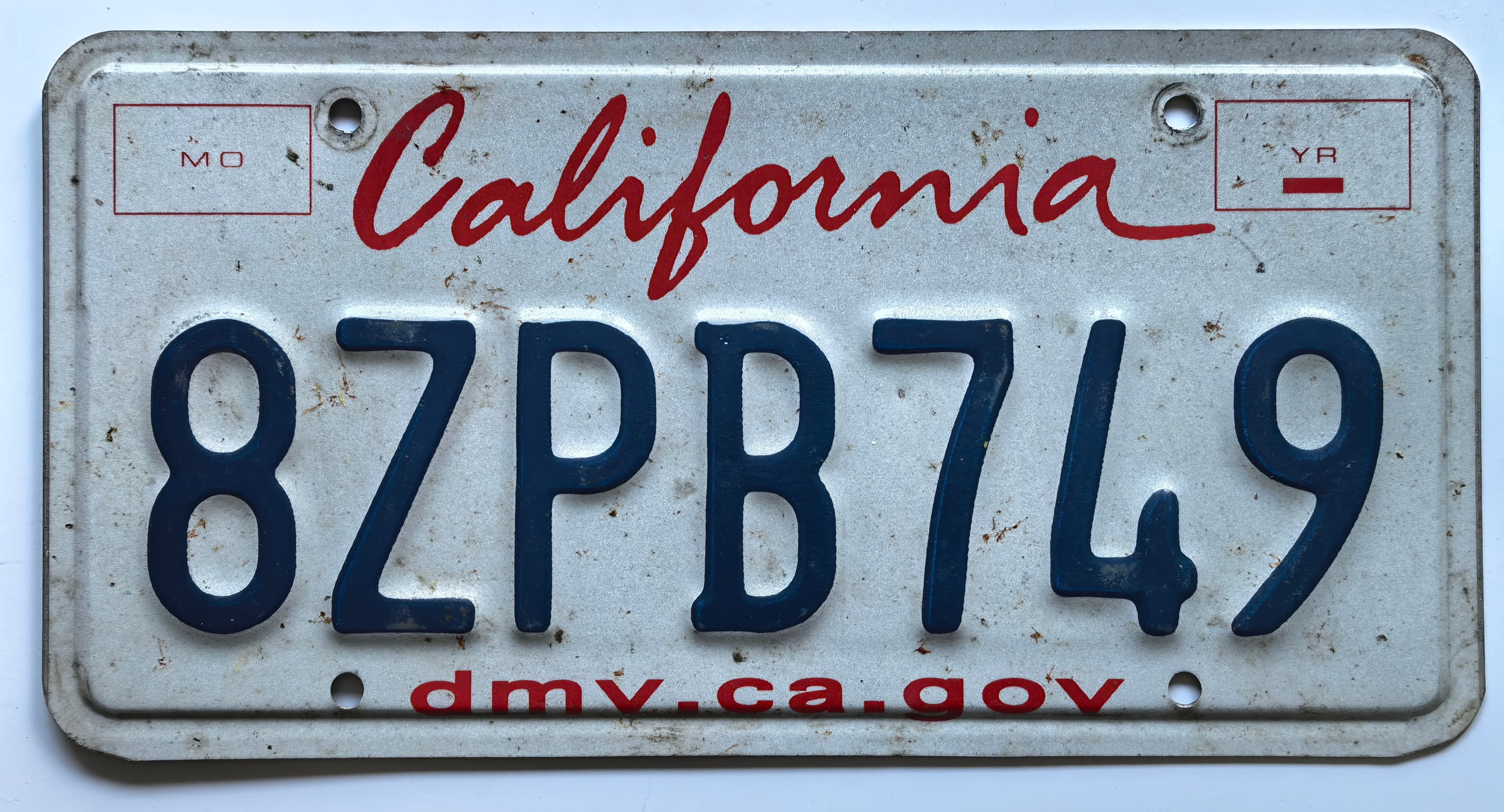 USA Kennzeichen - California - 8ZPB749, view 1