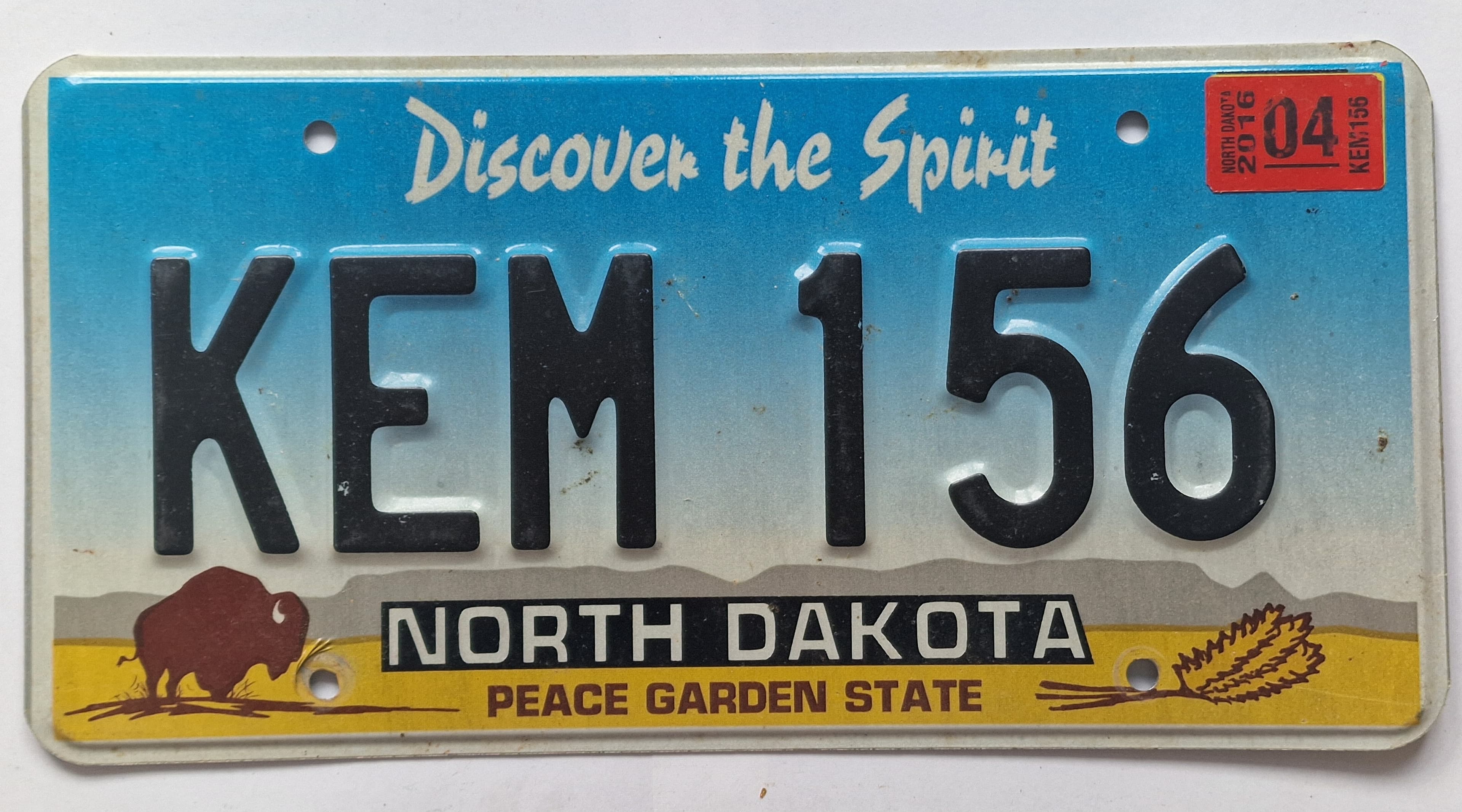 USA Kennzeichen - North Dakota - KEM 156, view 1