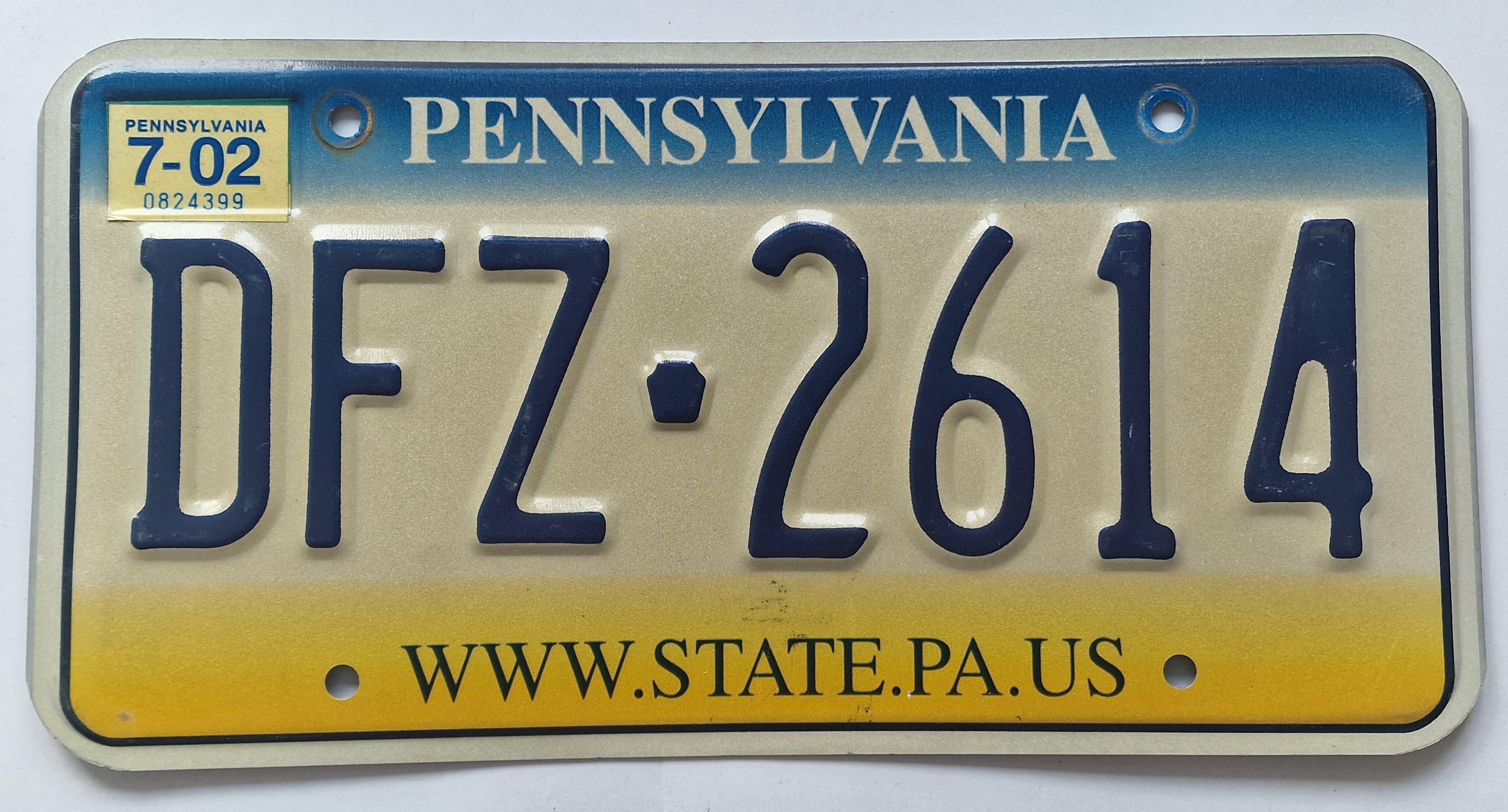 USA Kennzeichen - Pennsylvania - DFZ-2614, view 1