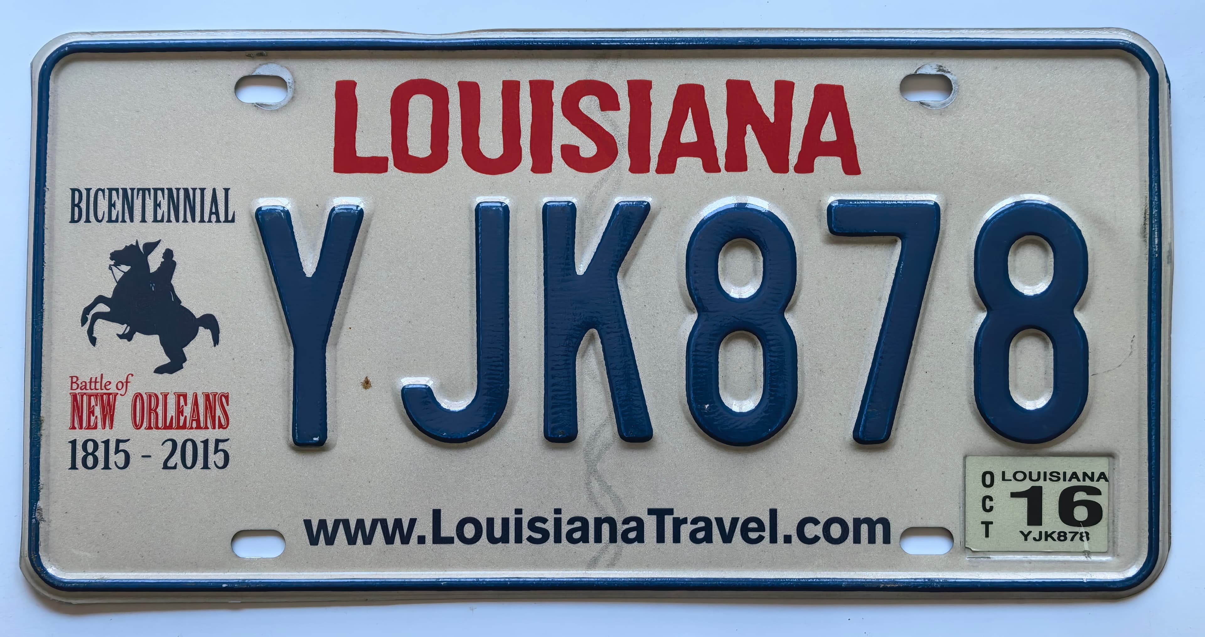 USA Kennzeichen - Louisiana - YJK878, view 1