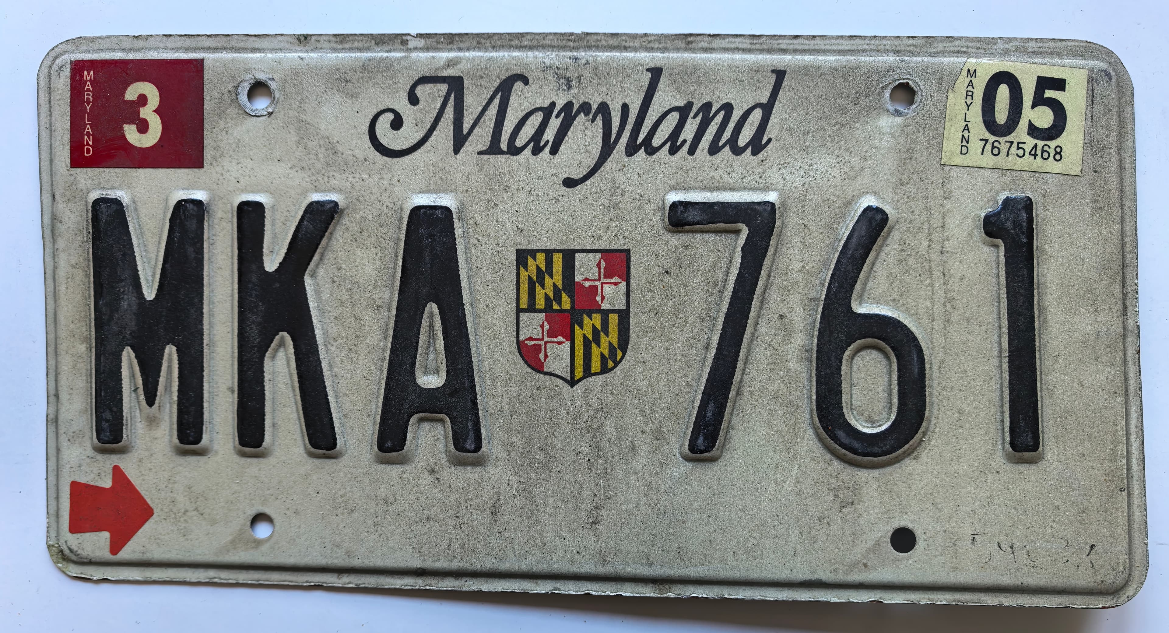 USA Kennzeichen - Maryland - MKA 761, view 1