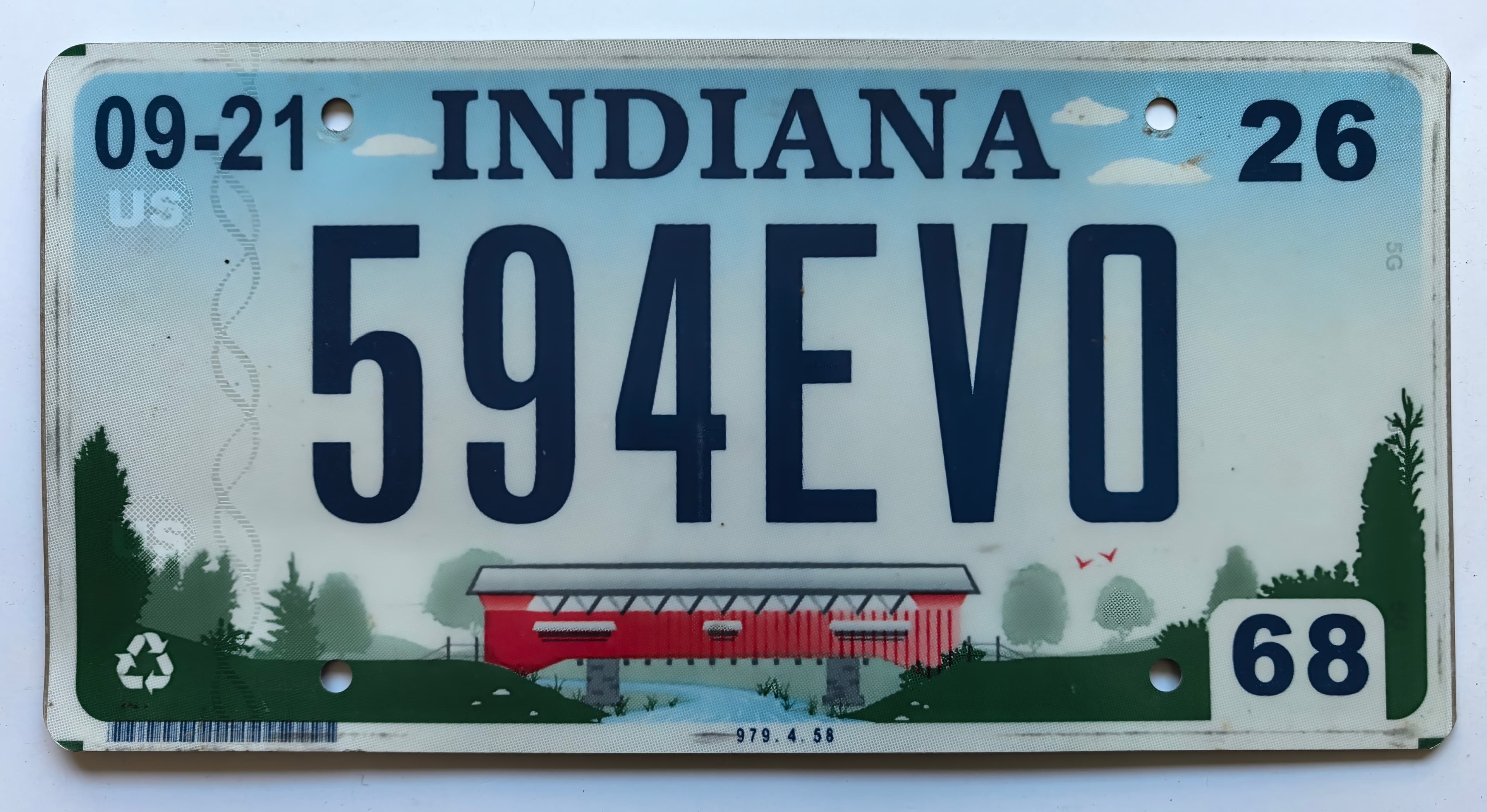USA Kennzeichen - Indiana - 594EVO, view 1