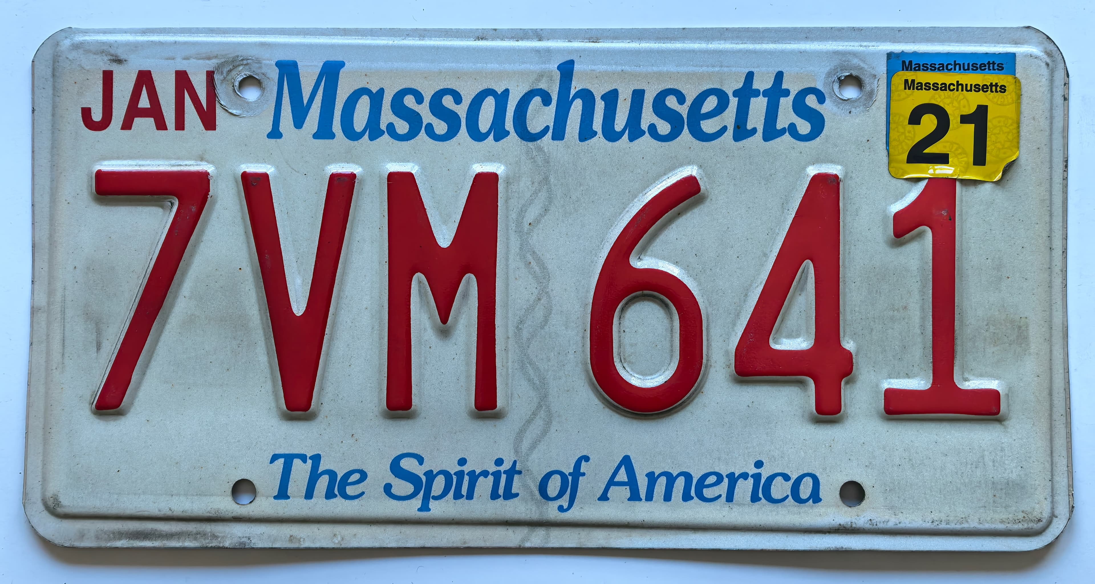 USA Kennzeichen - Massachusetts - 7VM 641, view 1