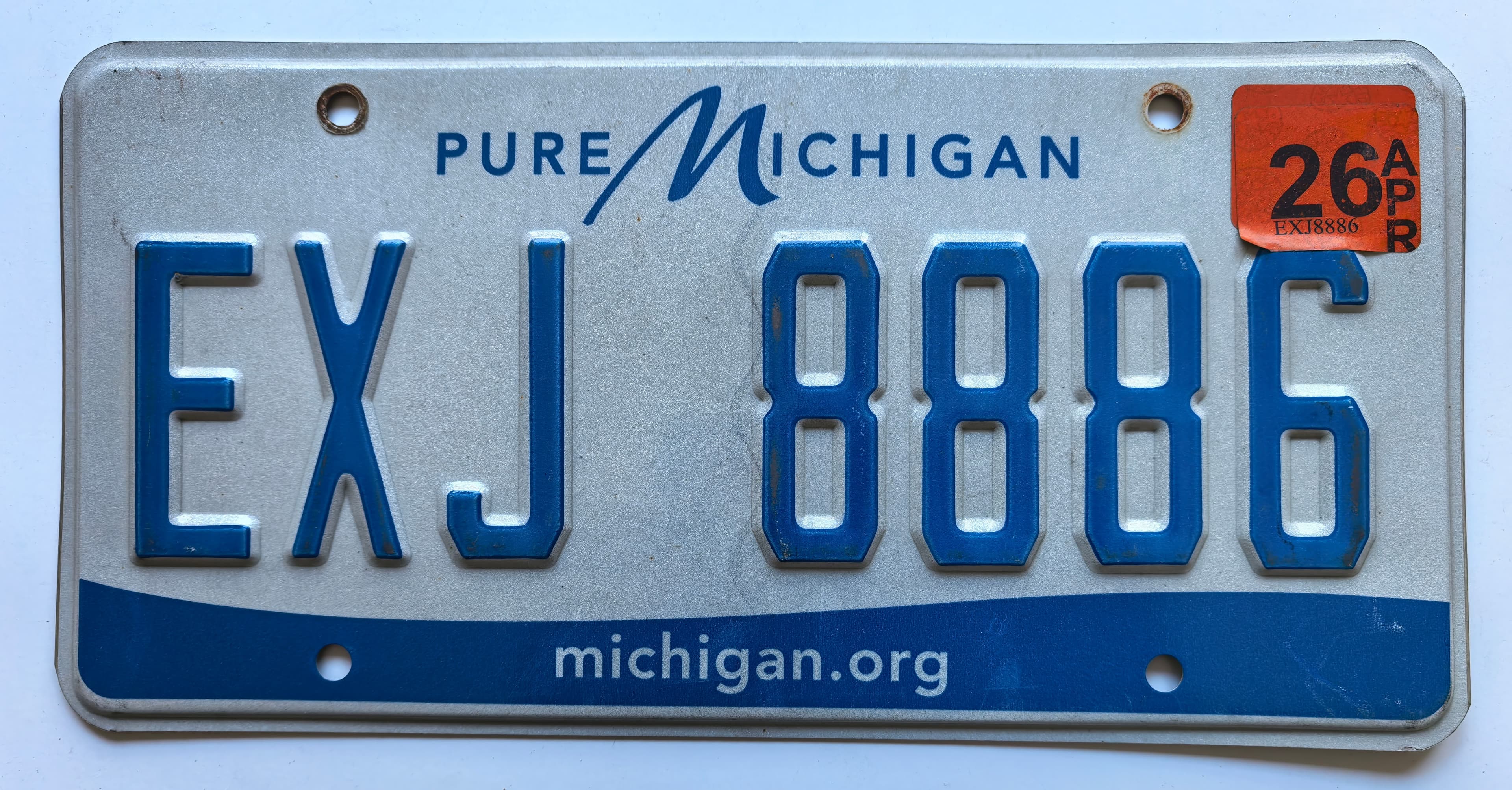 USA Kennzeichen - Michigan - EXJ 8886, view 1