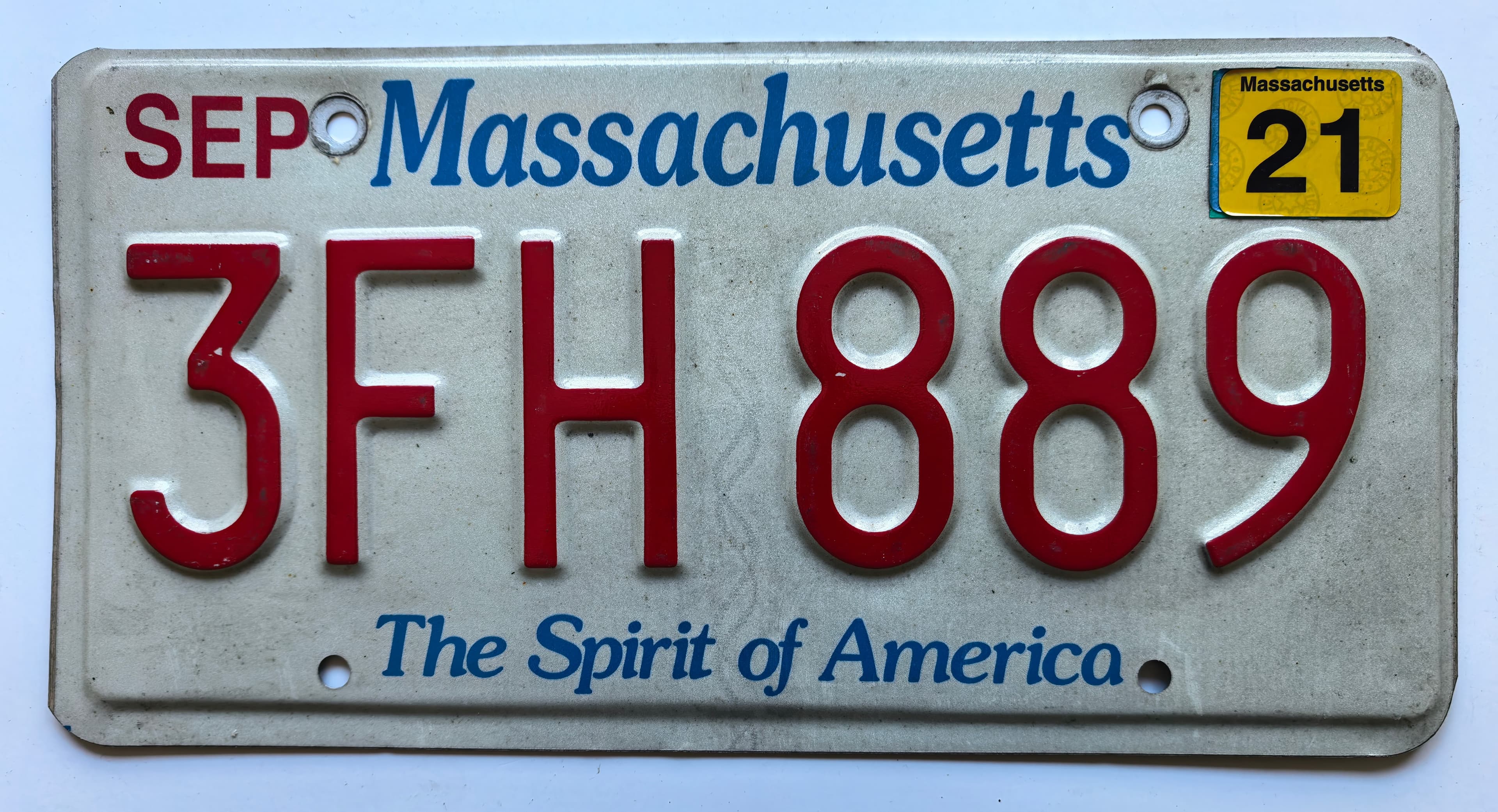 USA Kennzeichen - Massachusetts - 3FH 889, view 1