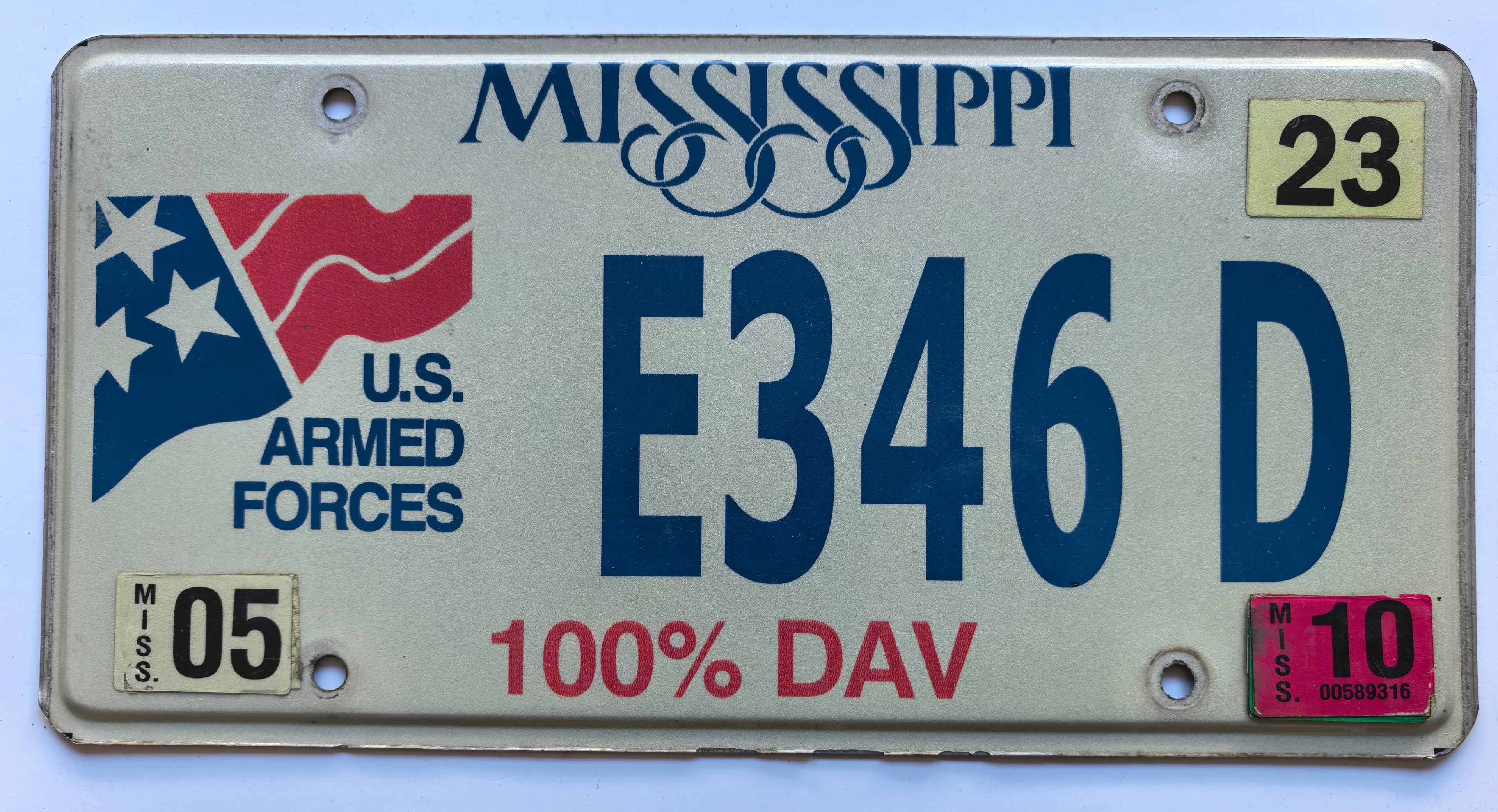 USA Kennzeichen - Mississippi - Veteran E346 D, view 1