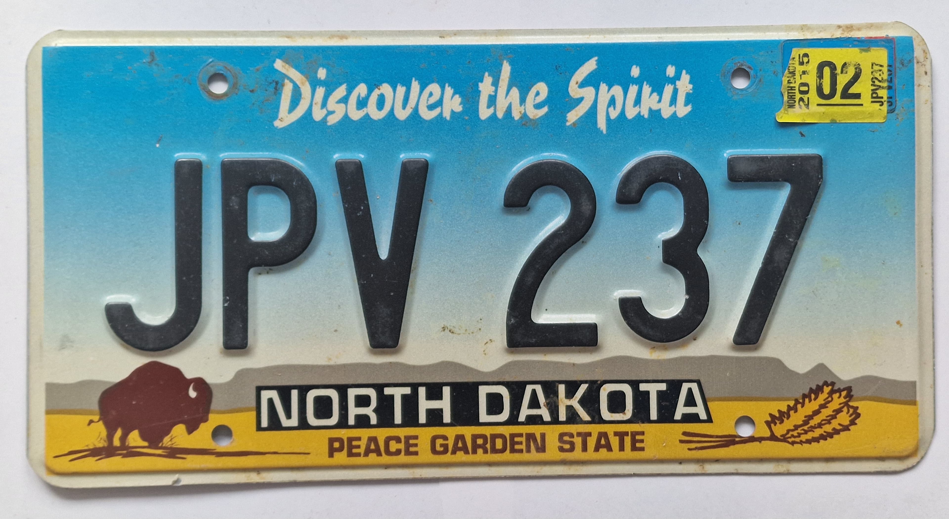 USA Kennzeichen - North Dakota - JPV 237, view 1