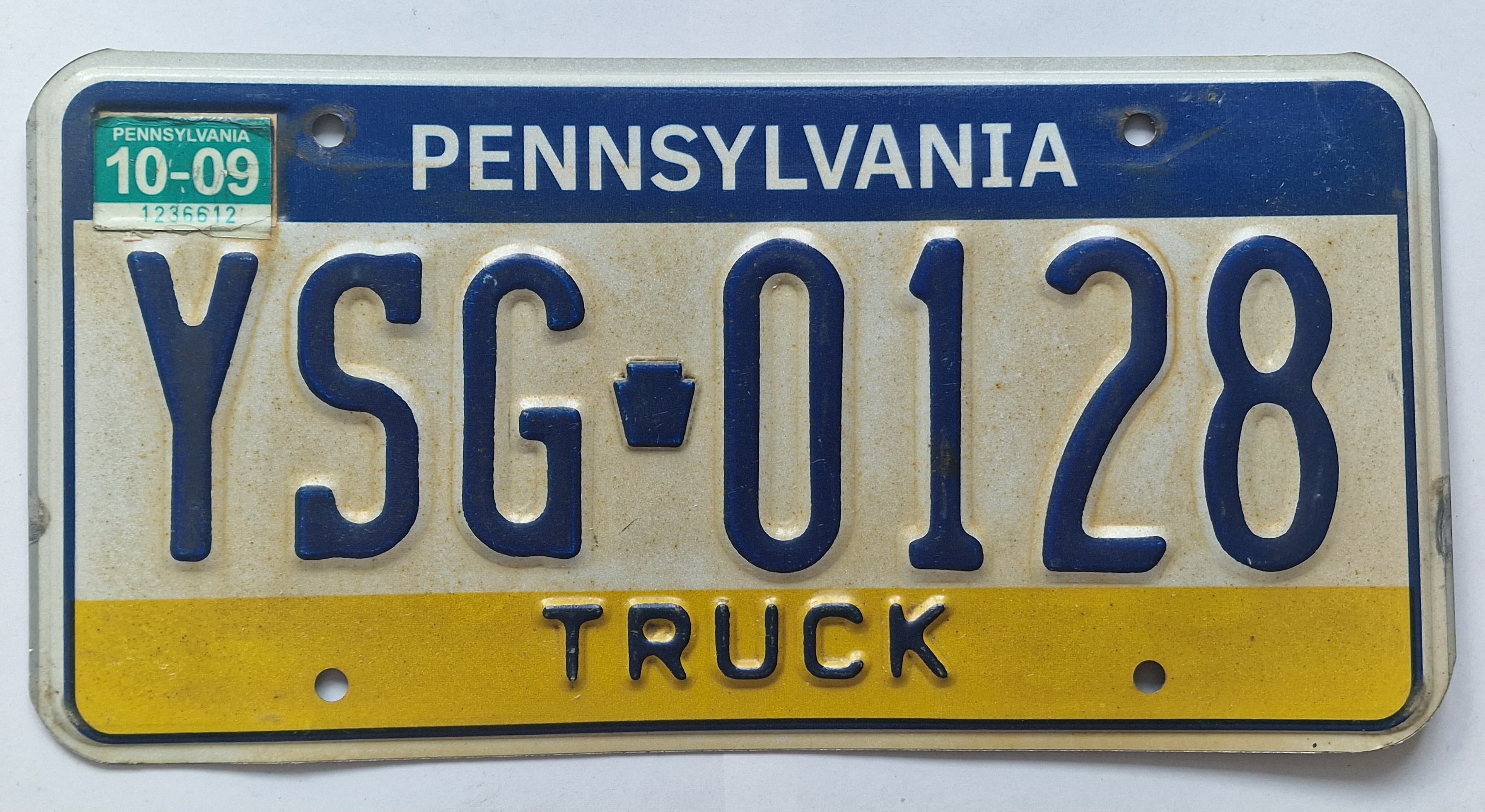 USA Kennzeichen - Pennsylvania - YSG-0128, view 1