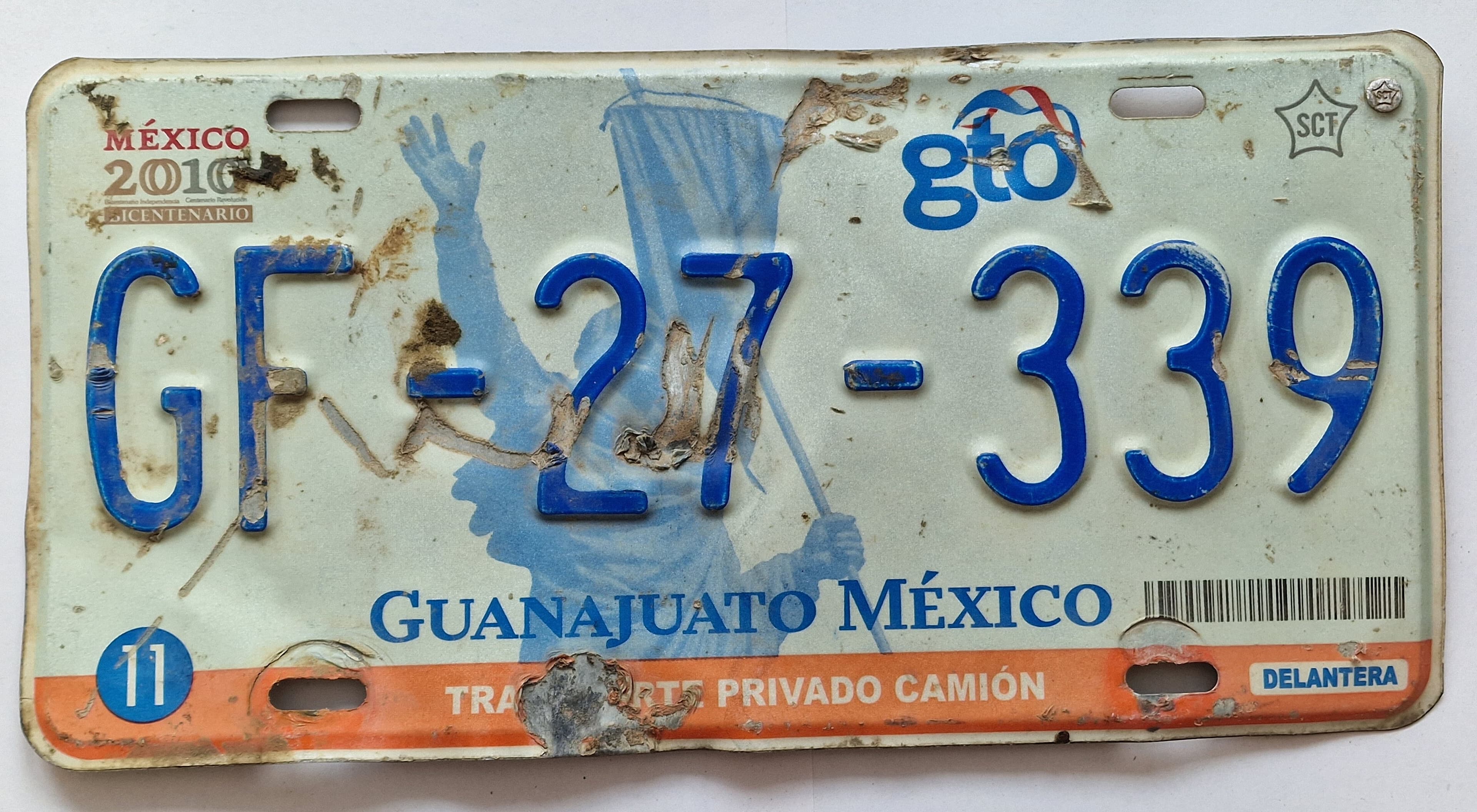 Mexiko Kennzeichen - Guanajuato - GF-27-339, view 1