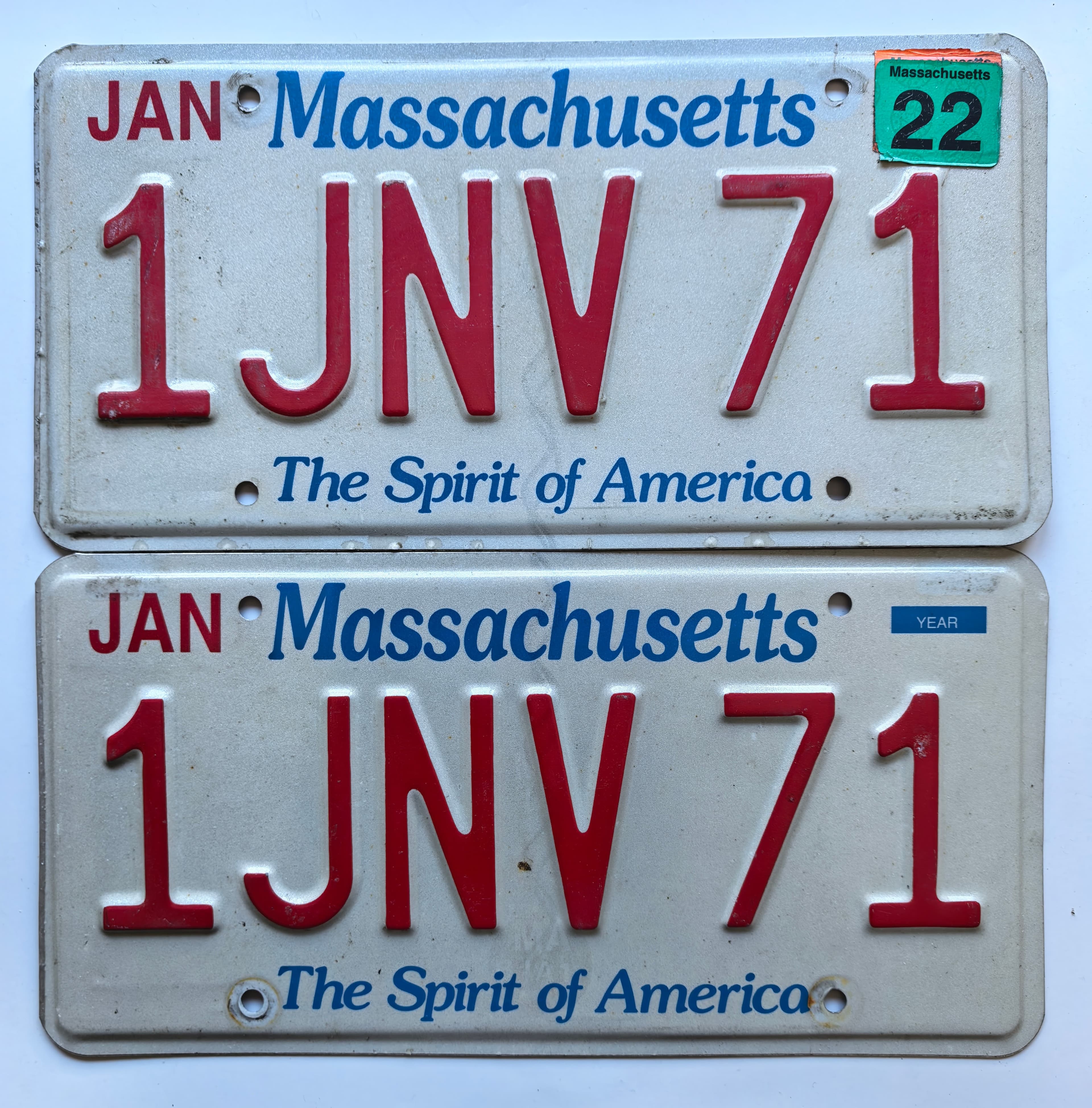 USA Kennzeichen - Massachusetts - 1JNV 71, view 1