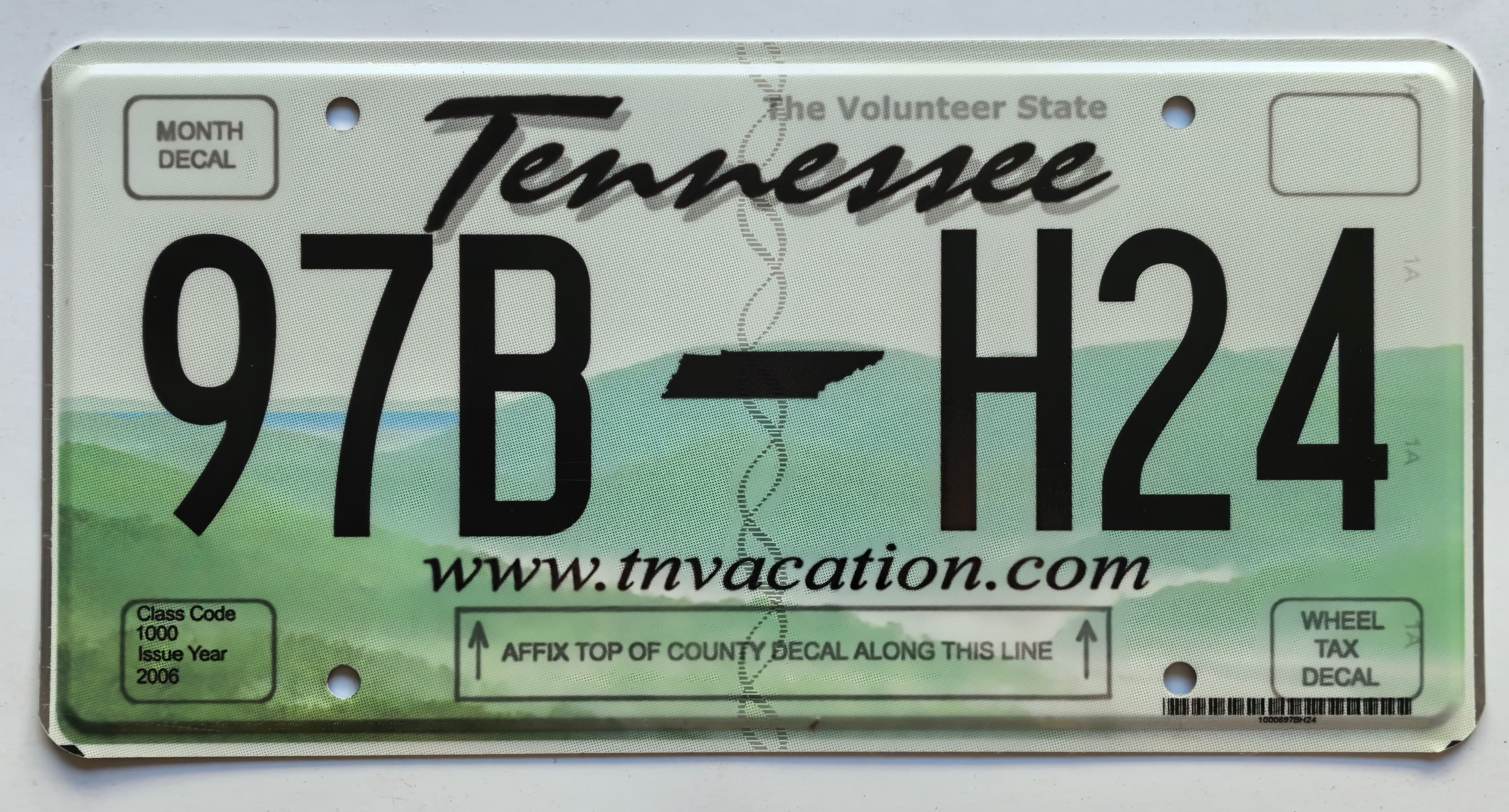USA Kennzeichen - Tennessee - 97B-H24, view 1