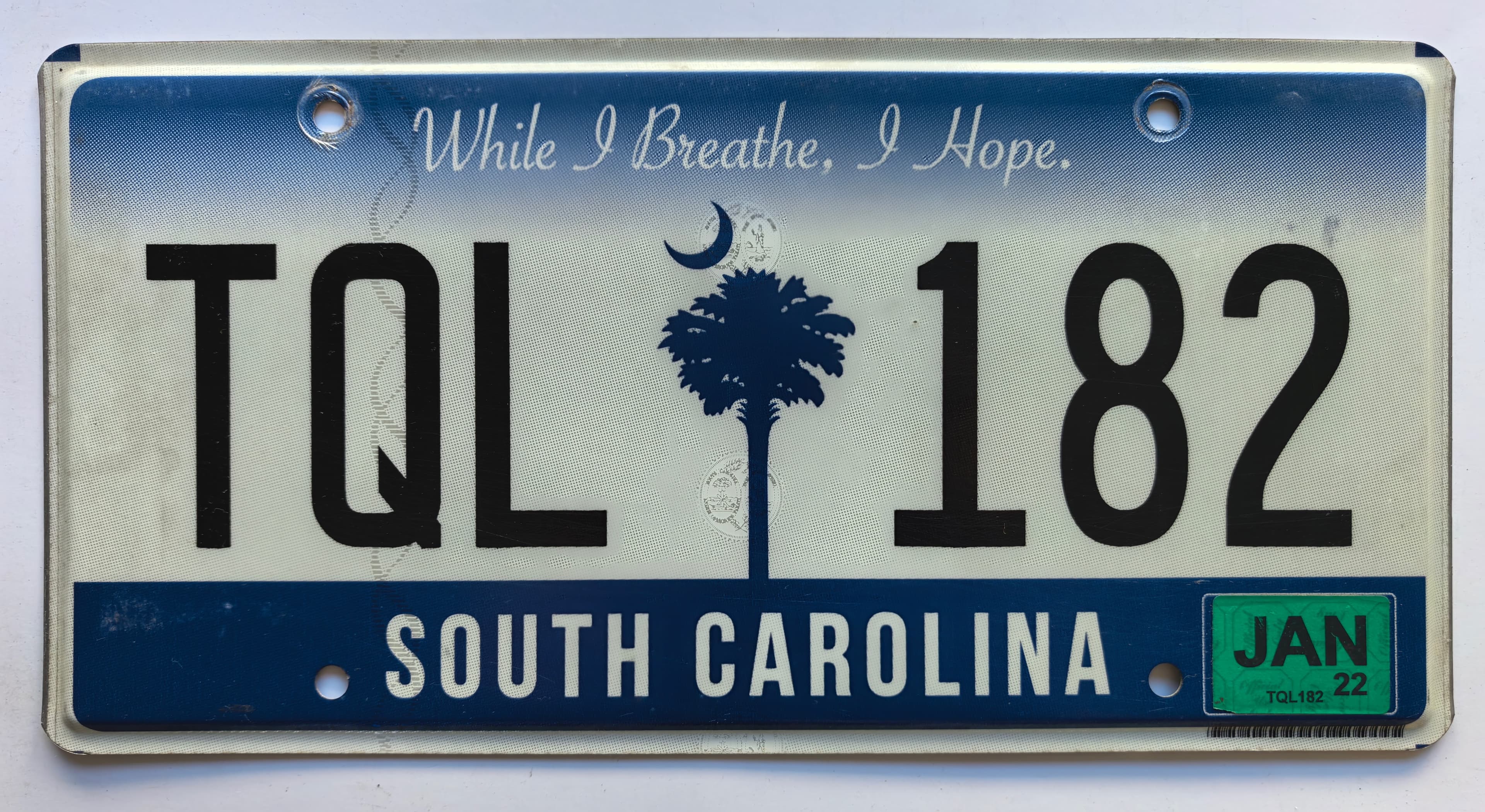USA Kennzeichen - South Carolina - TQL 182, view 1