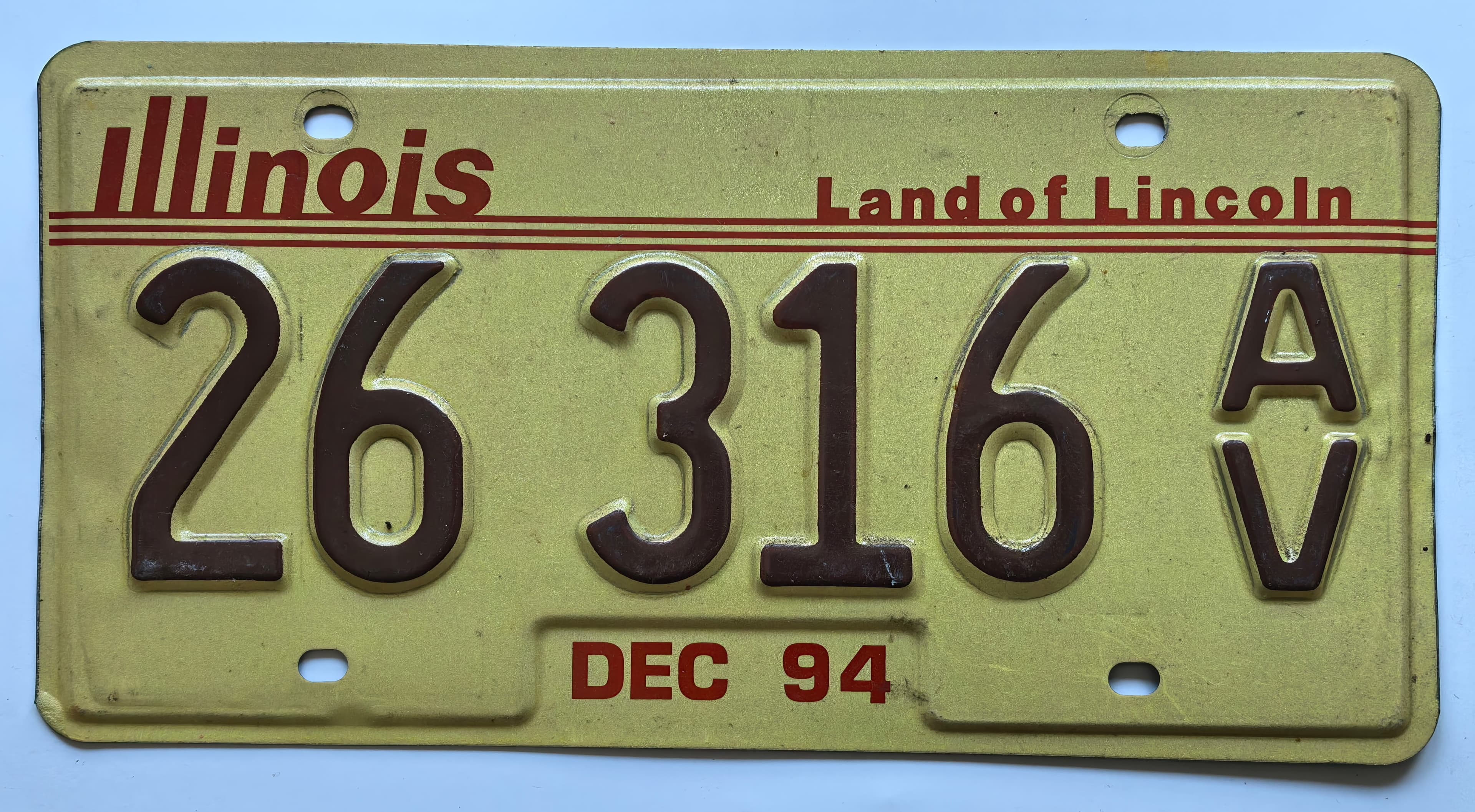 USA Kennzeichen - Illinois - 26 316 AV, view 1