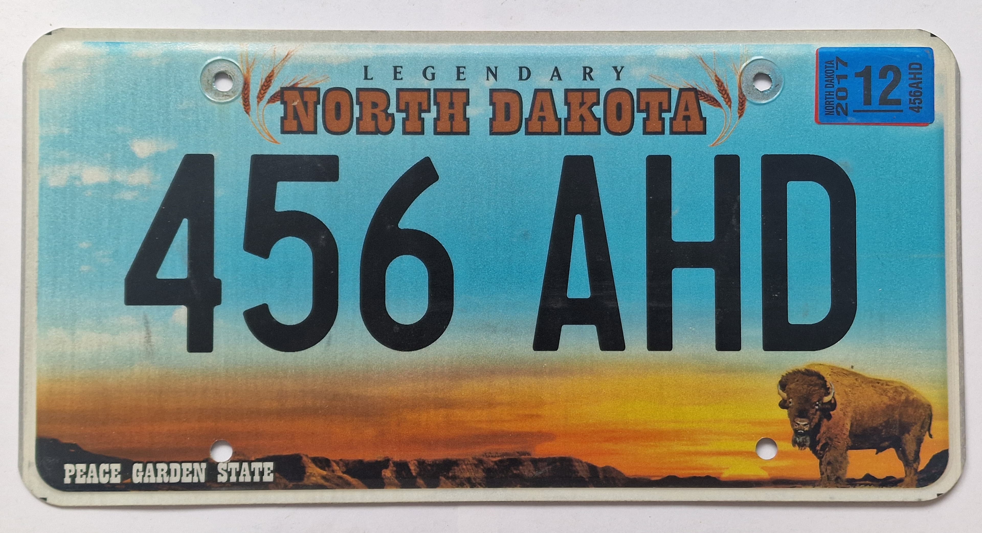 USA Kennzeichen - North Dakota - 456 AHD, view 1