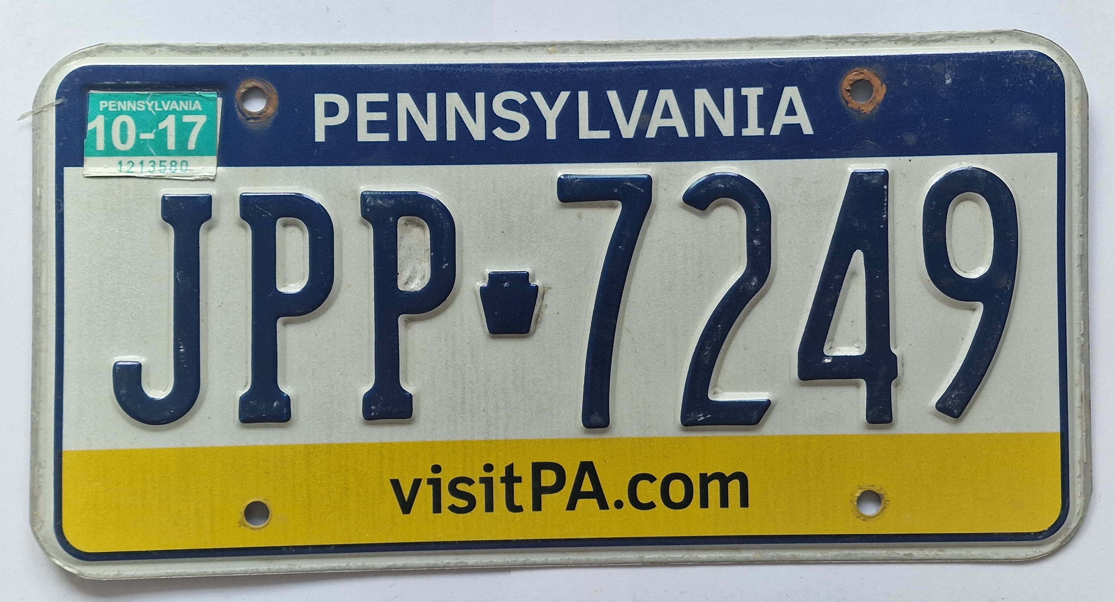 USA Kennzeichen - Pennsylvania - JPP-7249, view 1