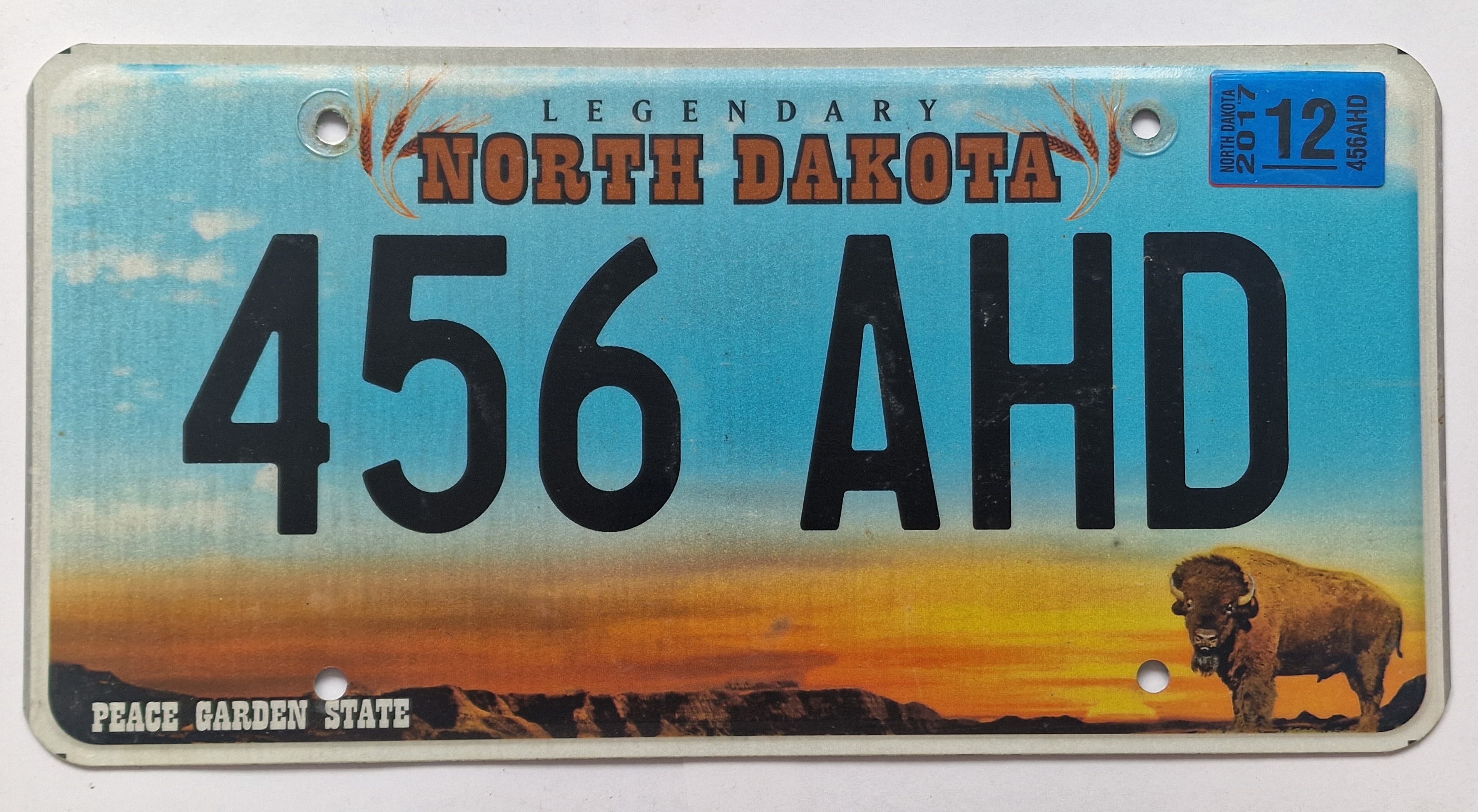USA Kennzeichen - North Dakota - 456 AHD, view 1