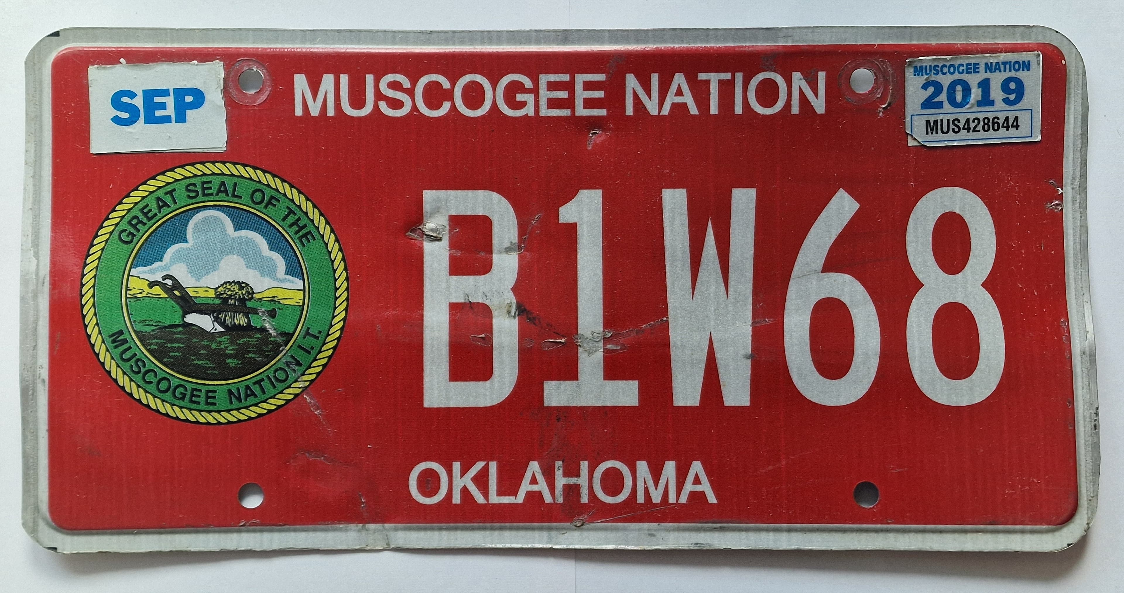 USA Kennzeichen - Muscogee Nation - B1W68, view 1