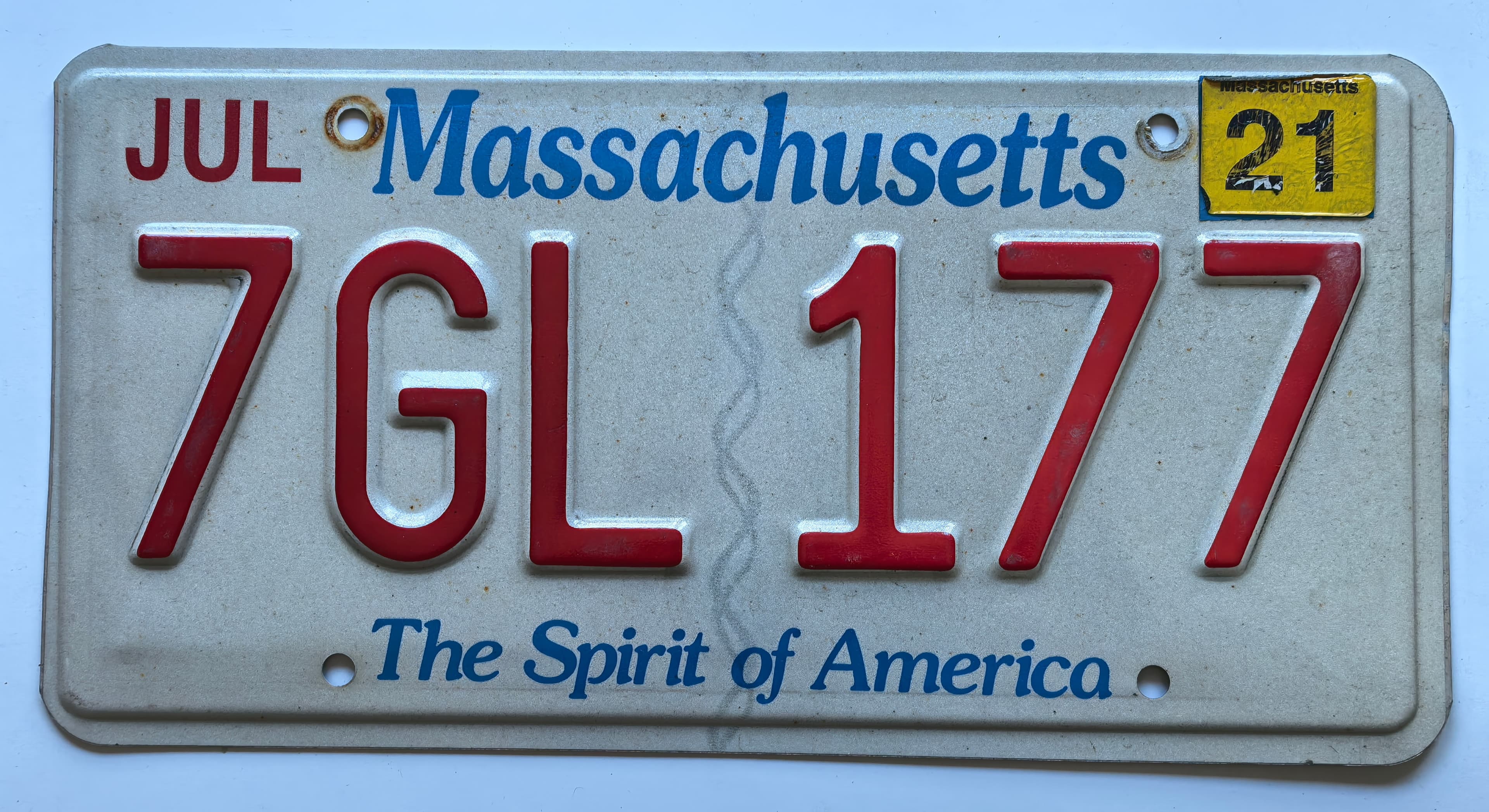 USA Kennzeichen - Massachusetts - 7GL 177, view 1
