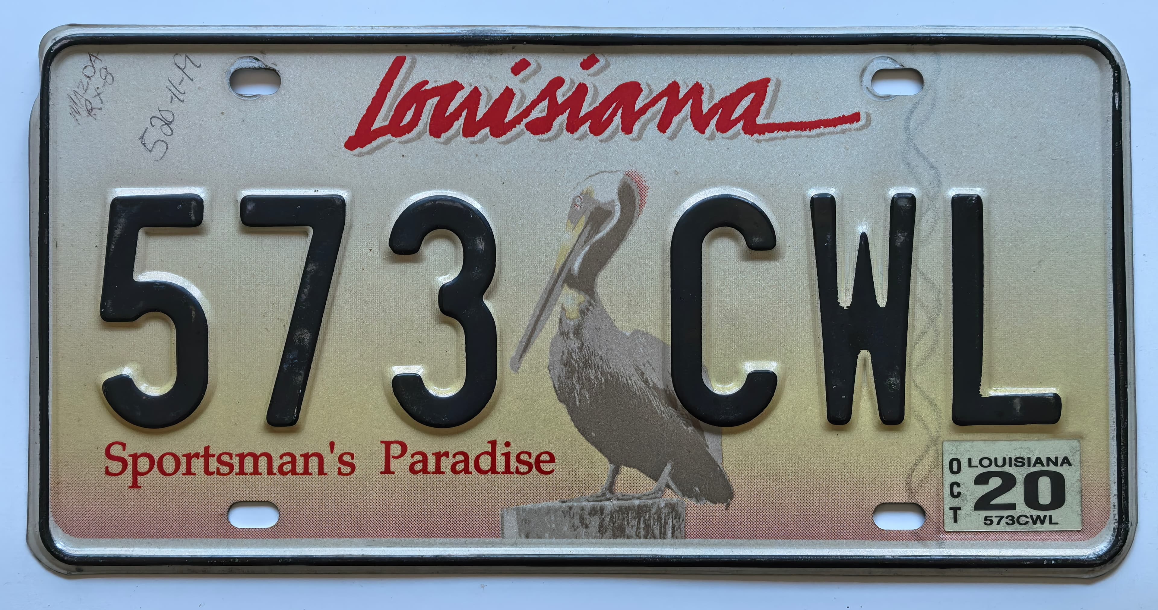 USA Kennzeichen - Louisiana - 573 CWL, view 1