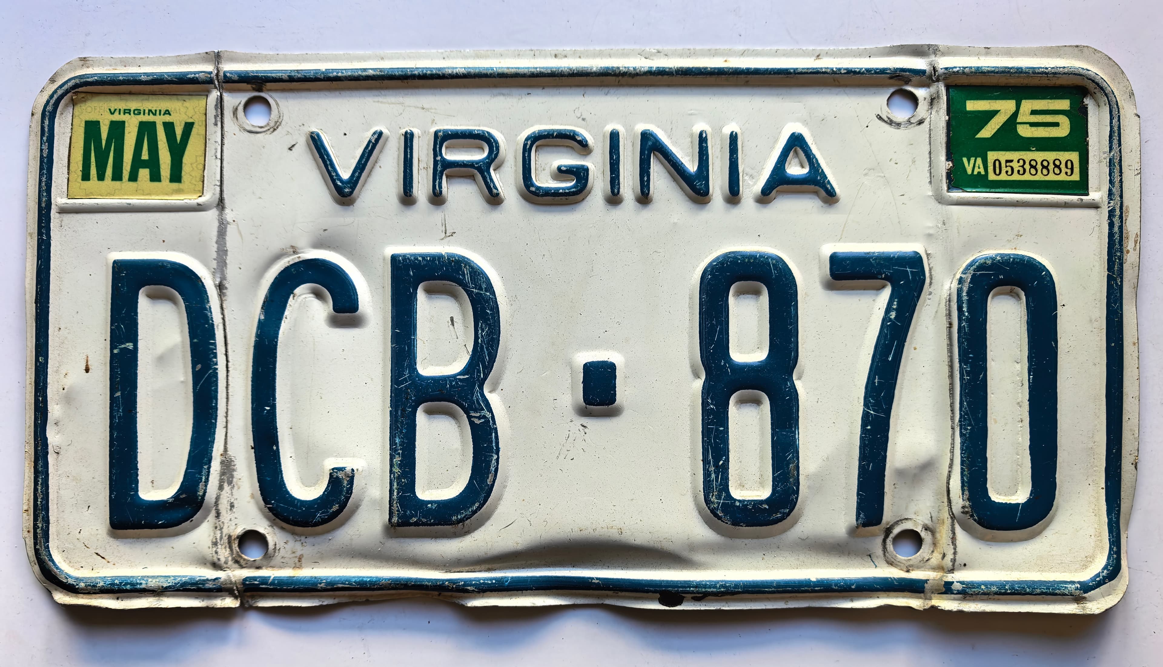 USA Kennzeichen - Virginia - DCB-870, view 1