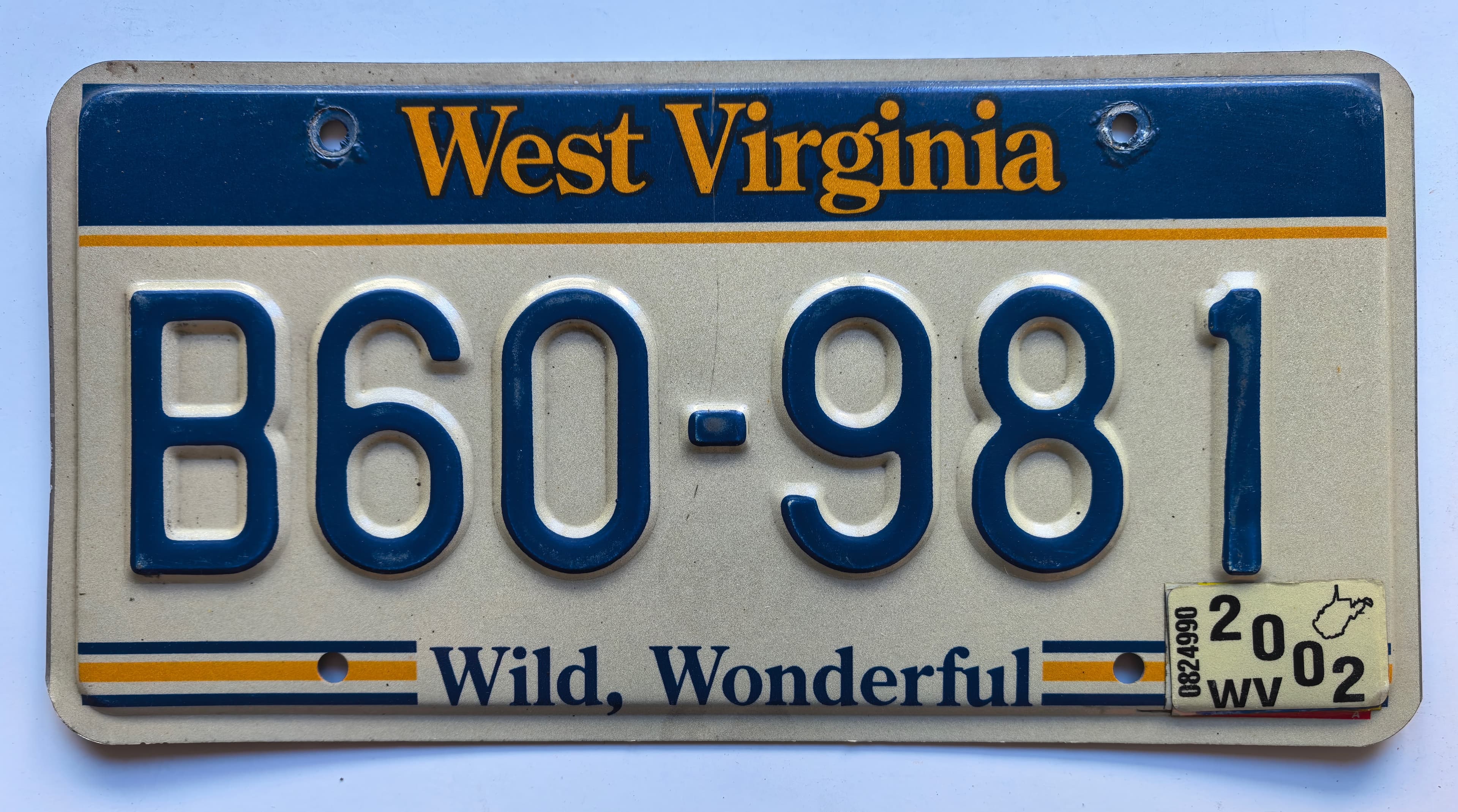 USA Kennzeichen - West Virginia - B60-981, view 1