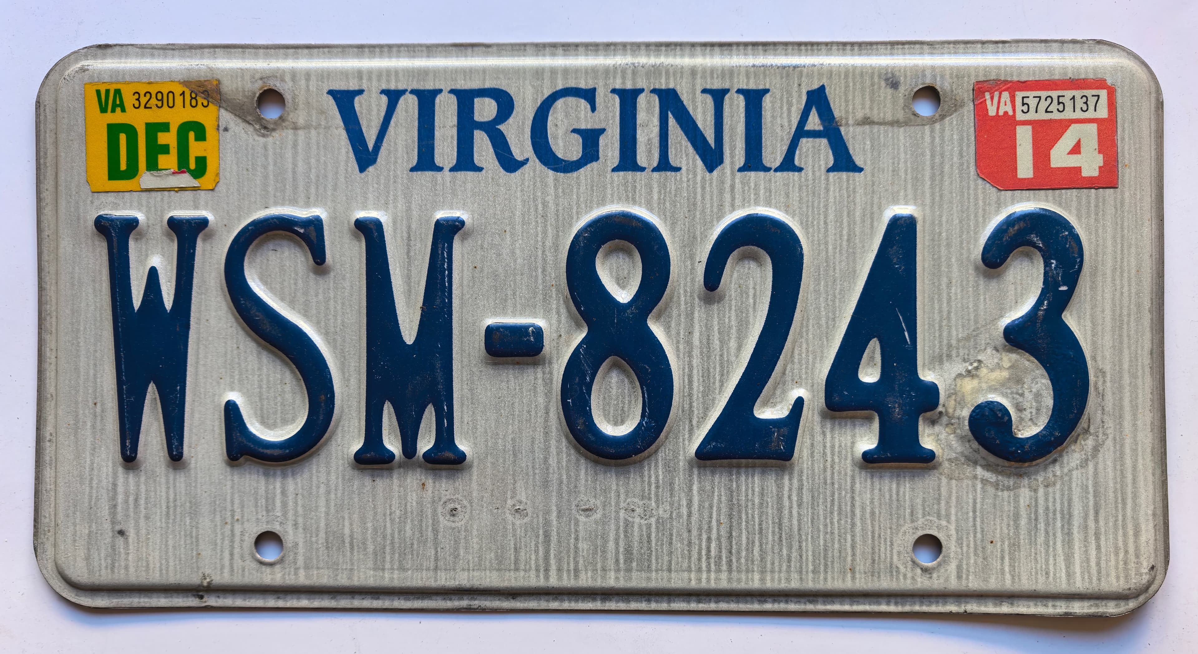 USA Kennzeichen - Virginia - WSM-8243, view 1