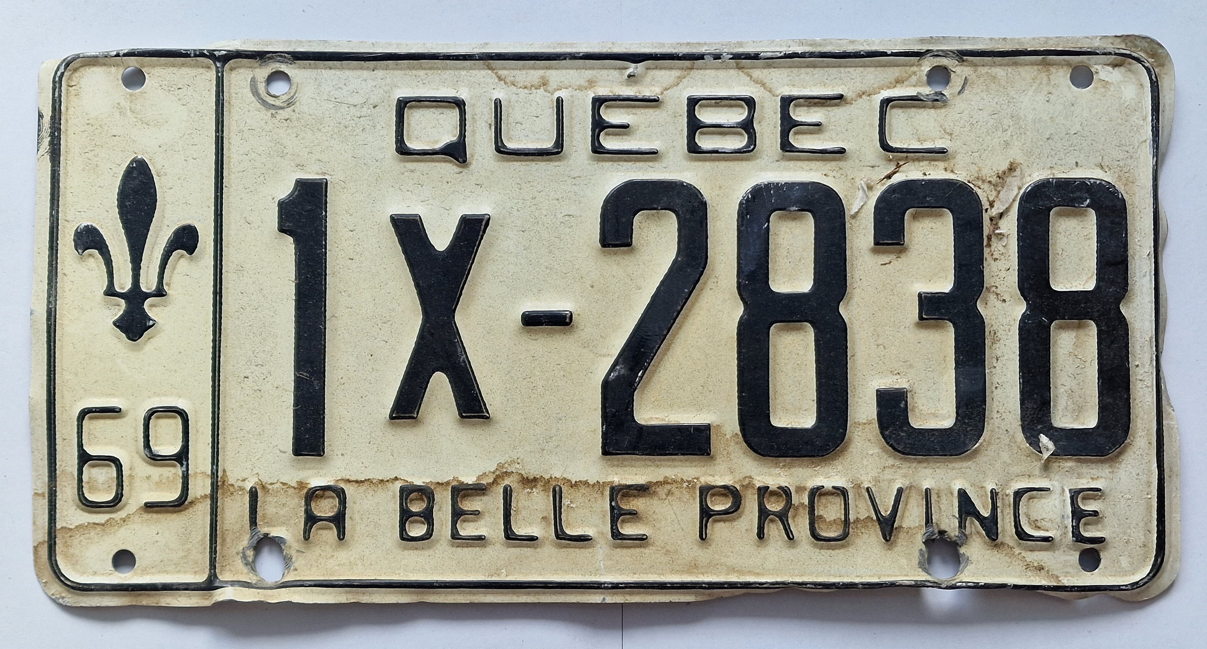 Canada Kennzeichen - Québec - 1X-2838, view 1