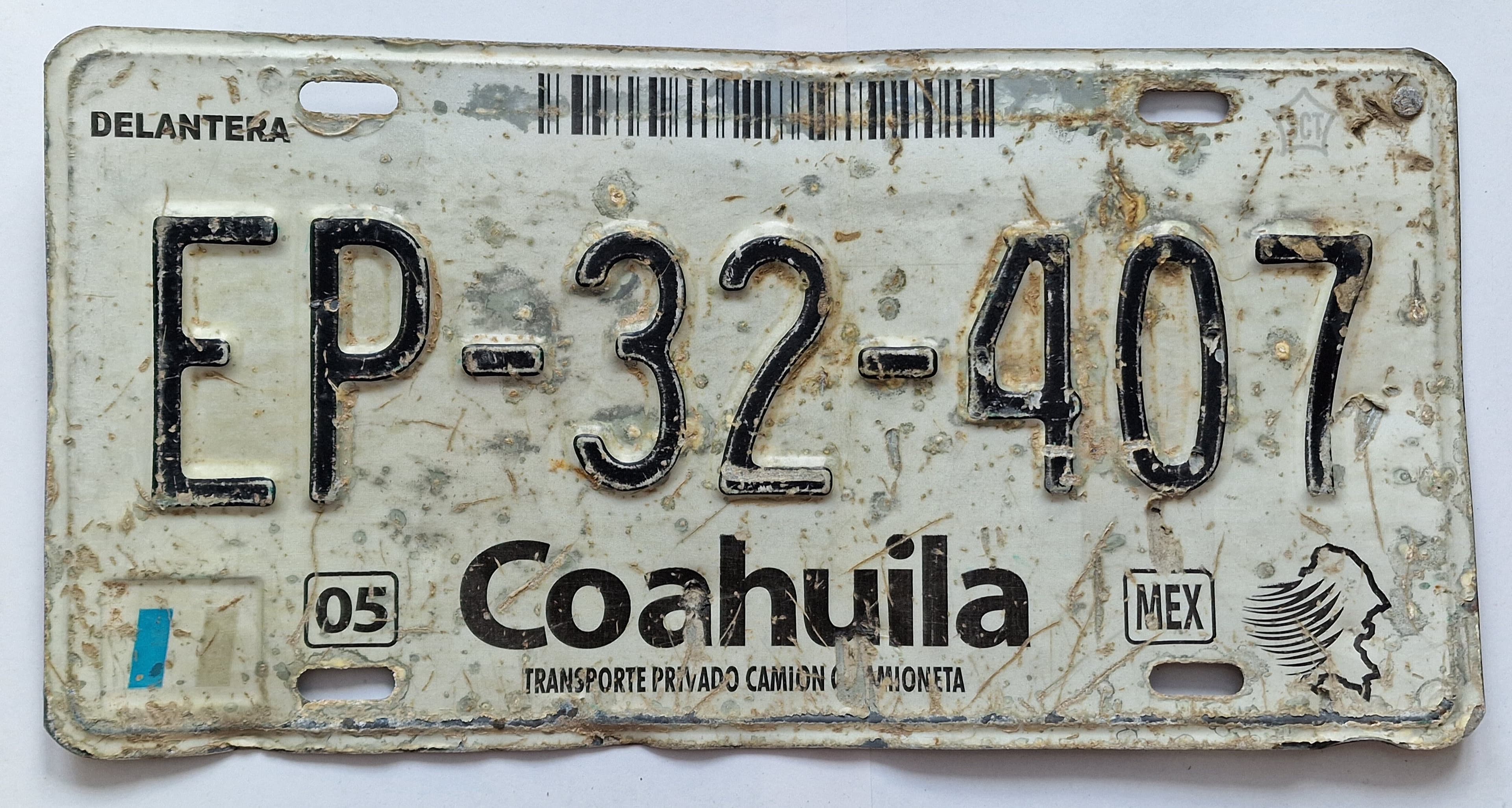 Mexico Kennzeichen - Coahuila - EP-32-407