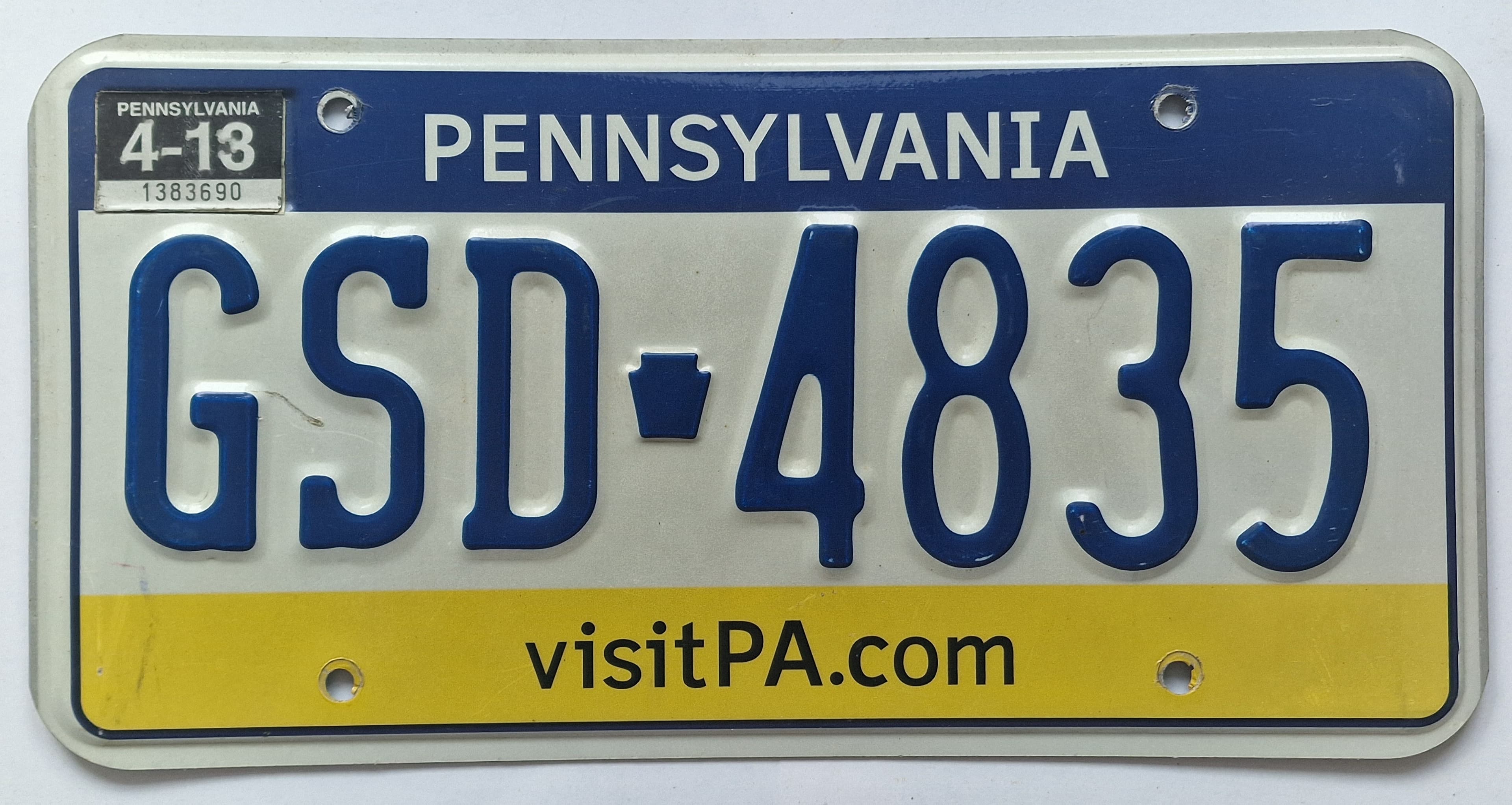 USA Kennzeichen - Pennsylvania - GSD-4835, view 1