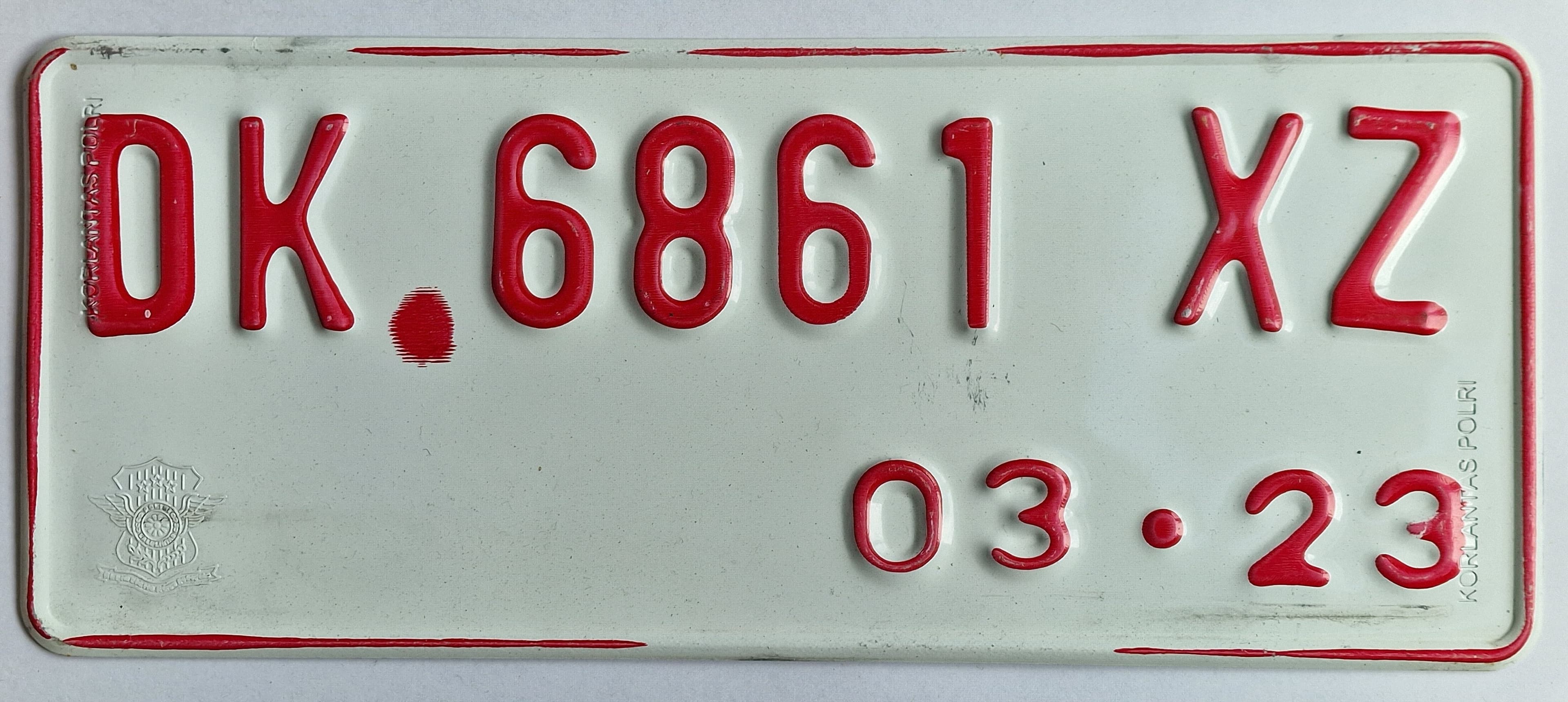 Bali Kennzeichen - DK 6861 XZ