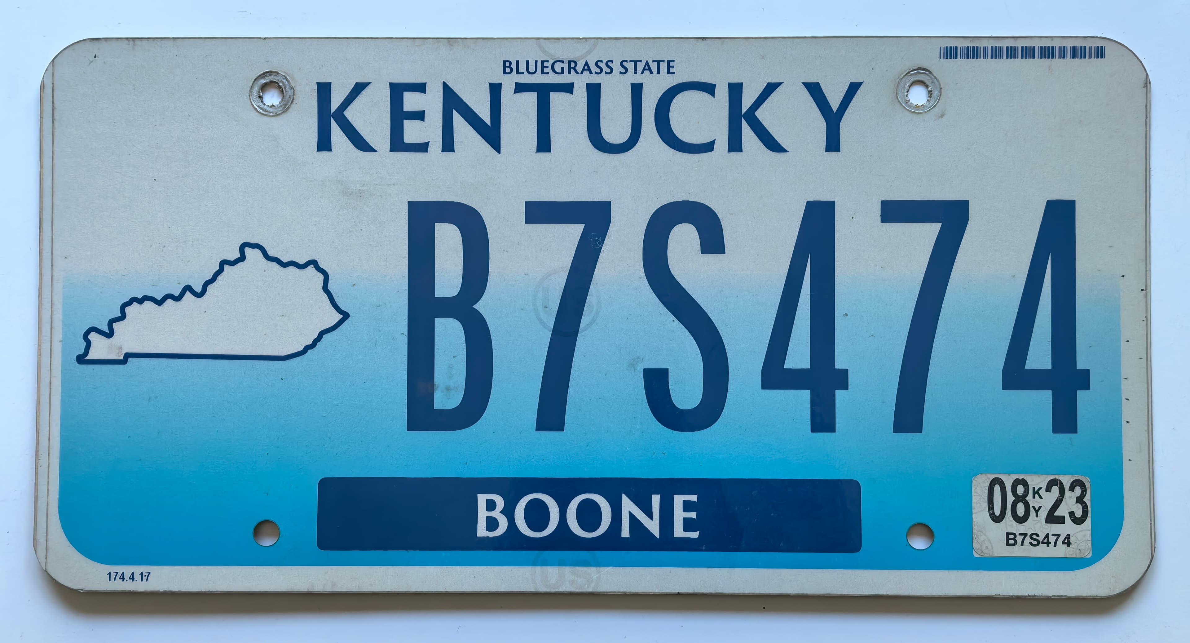 USA Kennzeichen - Kentucky - B7S474, view 1