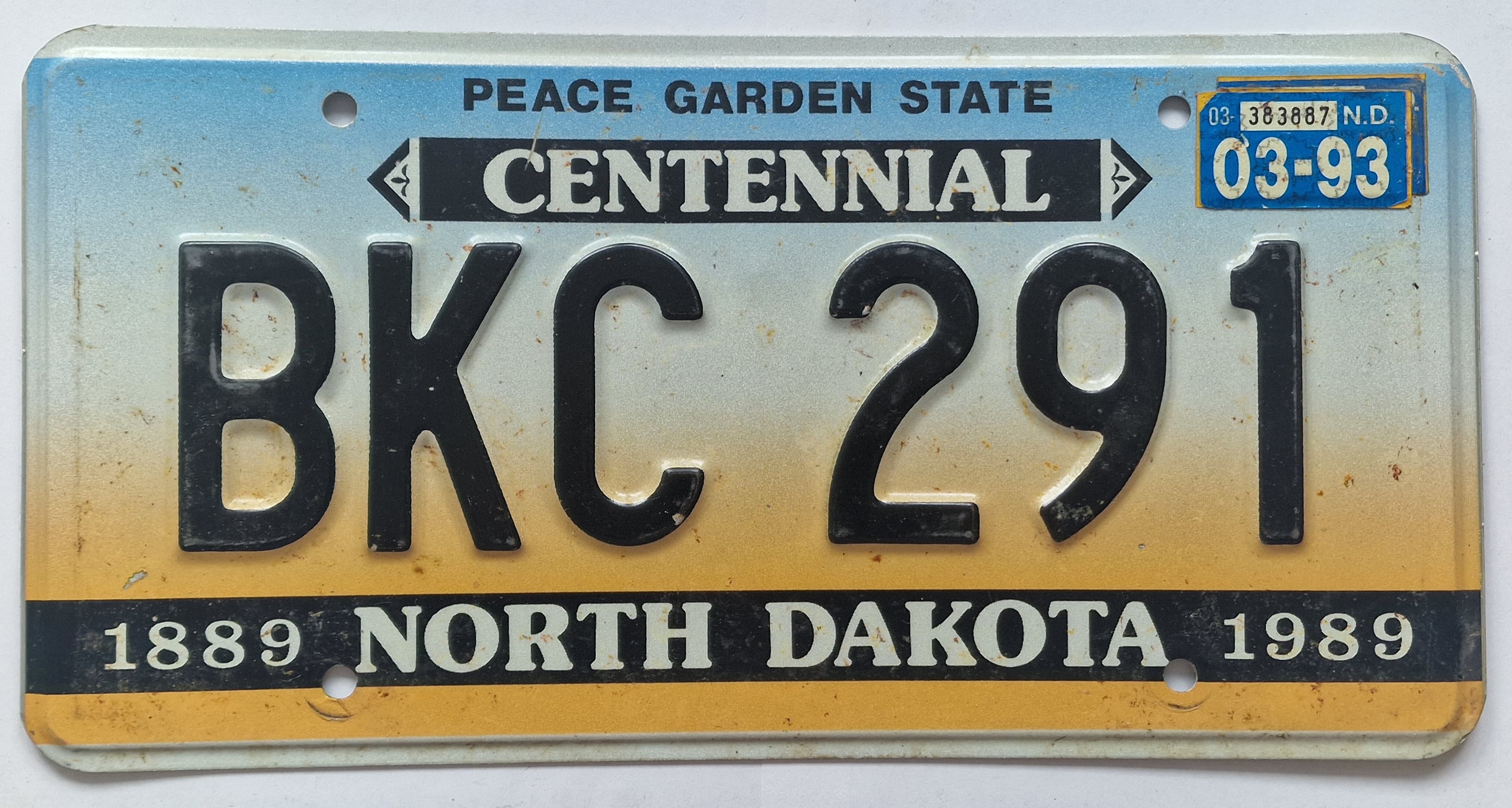 USA Kennzeichen - North Dakota - BKC 291, view 1